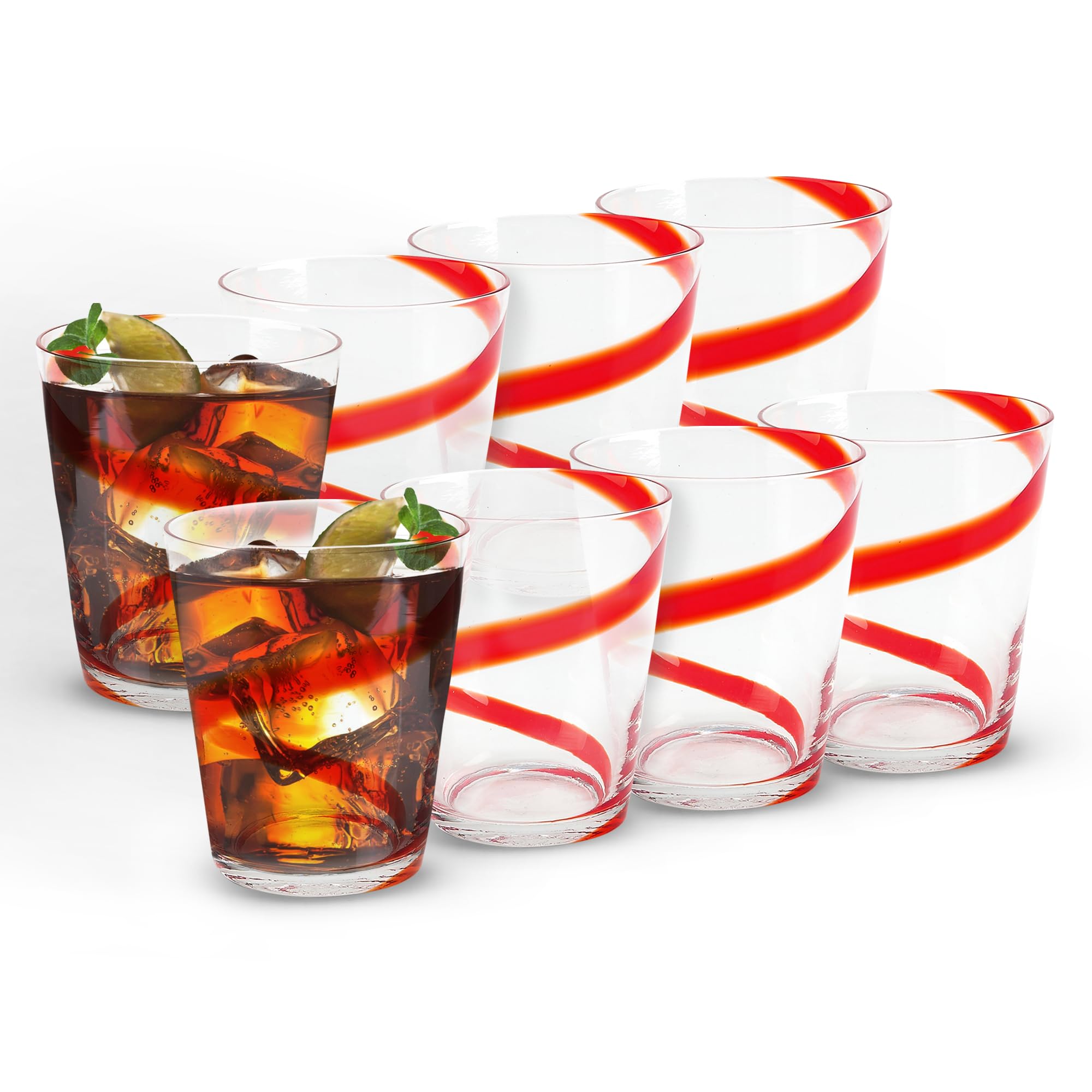 Amazon | Impulse Crazy Rocks Hand-Crafted Glass, Red, Set of 6 by