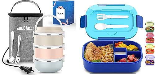 Mr.Dakai New Concept Set - Fiambrera eléctrica para adultos, hombres, mujeres y niños, lonchera Bento