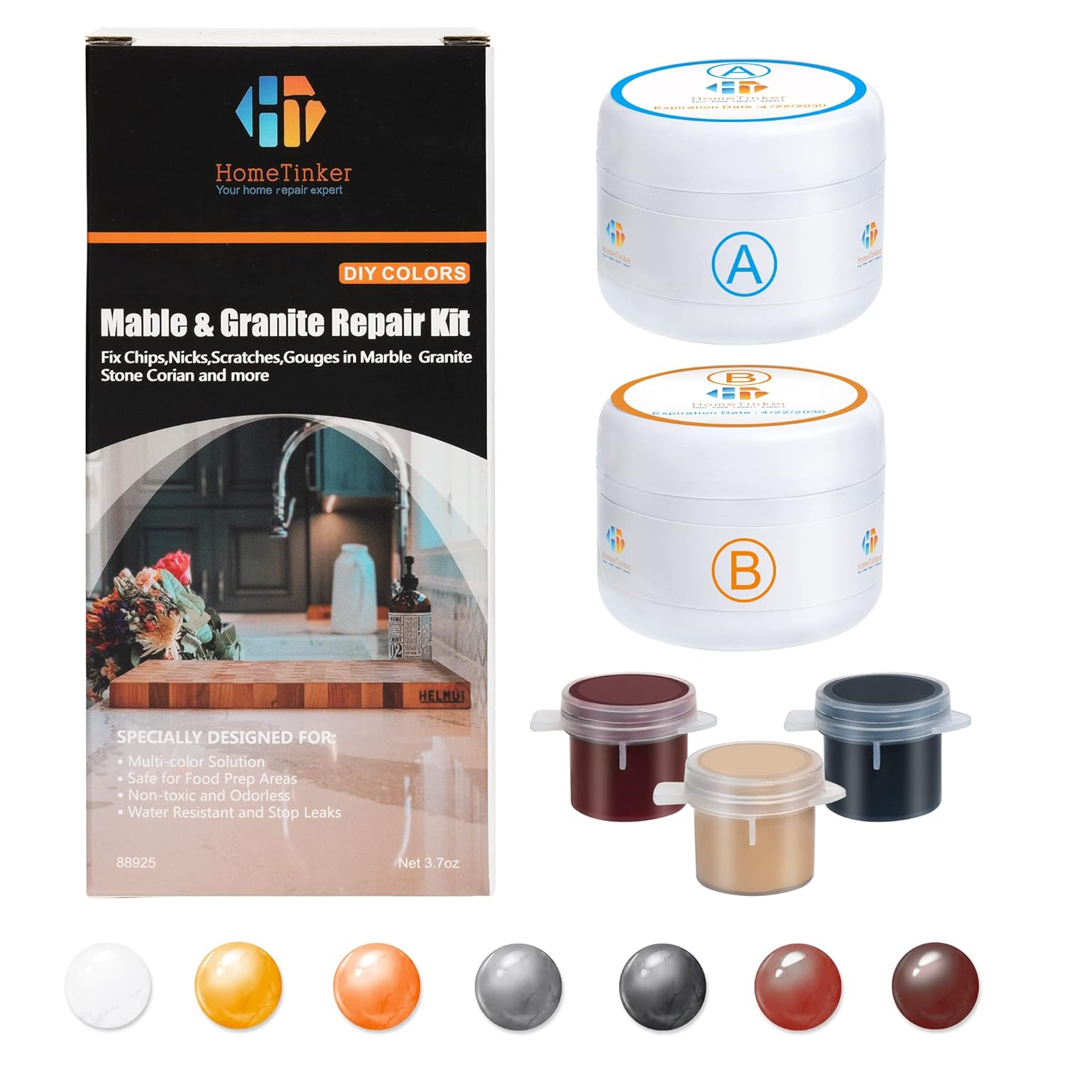 Quartz Countertop Repair Kit& Bathtub Repair Kit(Color Match),Porcelain