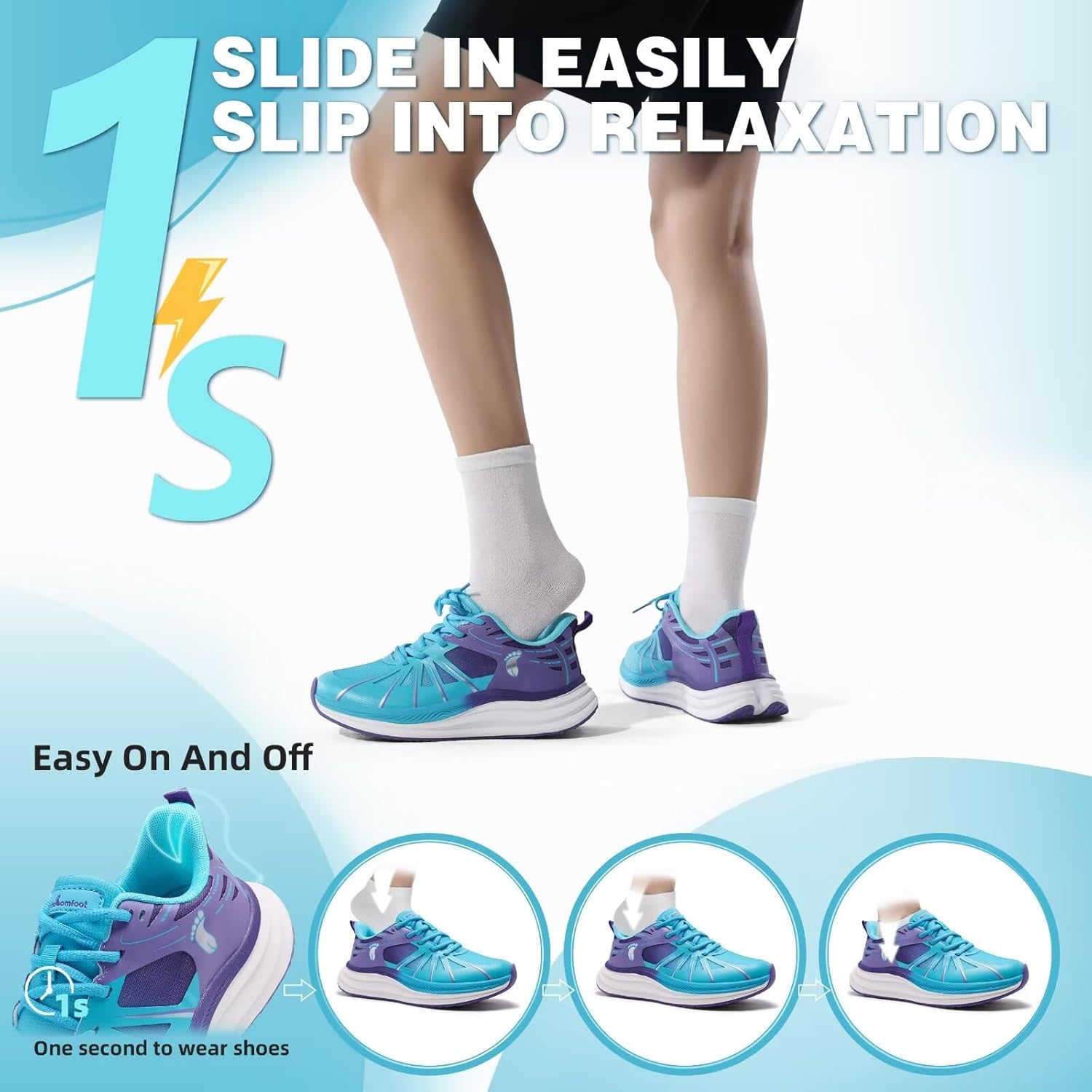 Women's Orthopedic Road Running Shoes: Comfortable Arch Support Plantar Fasciitis Orthotic Athletic Sports Sneakers, Casual Flat Feet High Arch Tennis Work Walking Shoes for Foot Heel and Pain Relief - Image 2