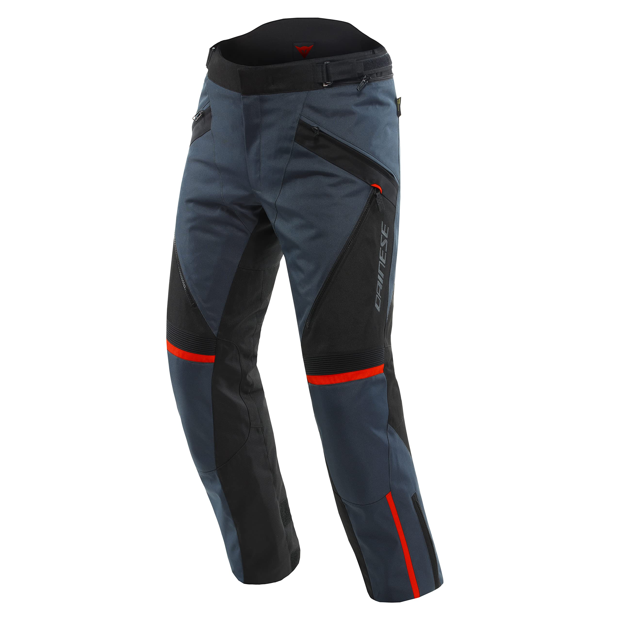 Dainese - Tempest 3 D-Dry Pants, Men's Motorcycle Touring Pants, Waterproof Membrane, Removable Thermal Interior, Knee Protectors, Ebony/Black/Red Lava, 44