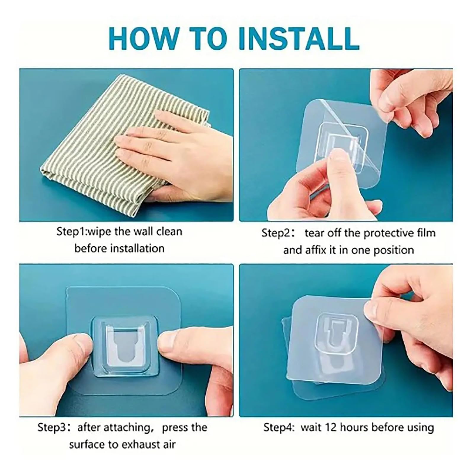 Ganchos de Pared autoadhesivos de Doble Cara, Adhesivo Fuerte, Transparente, sin Huellas, Gancho de Pared del Dormitorio for Cocina, Soportes de Almacenamiento, Venta al por Mayor