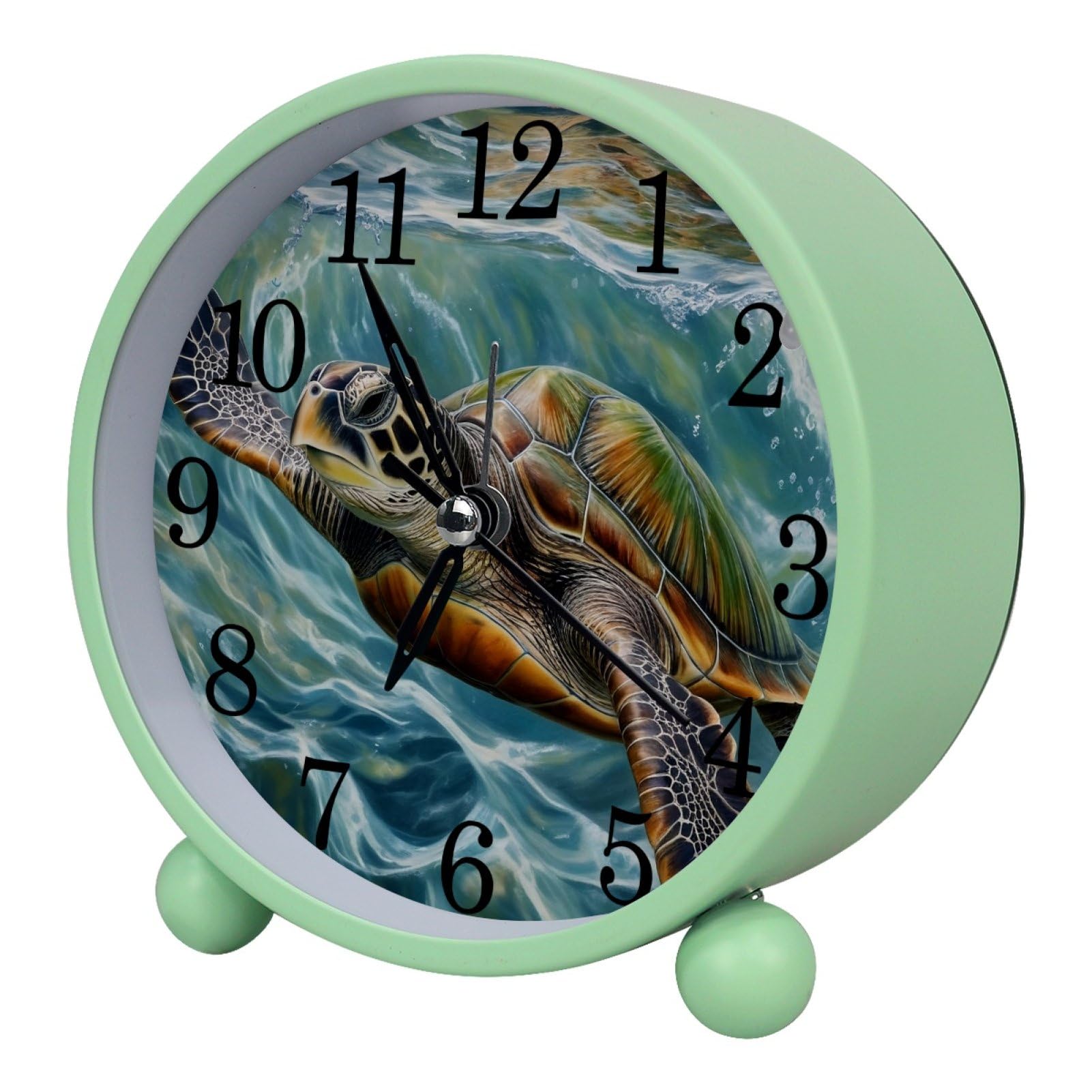 etoenbrc Watercolor Butterfly Silent Analog Alarm Clock Small Battery Operated Clock Slient Plastic Table Clock for Living Room Bedroom Color101