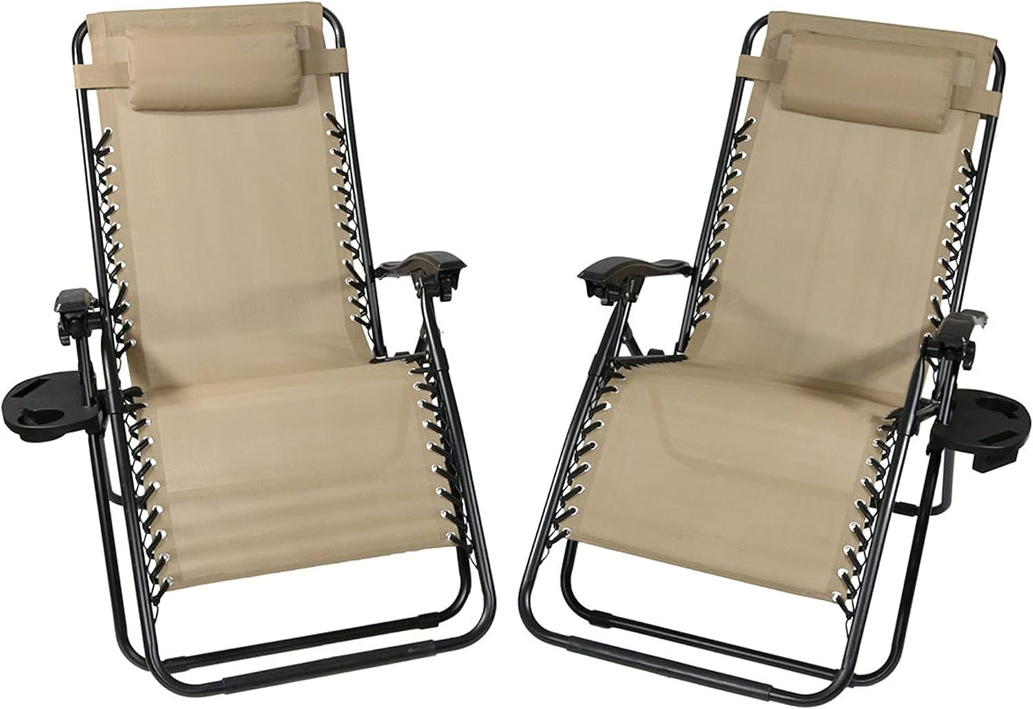 Sunnydaze XL Zero Gravity Folding Lounge Chair with Pillow