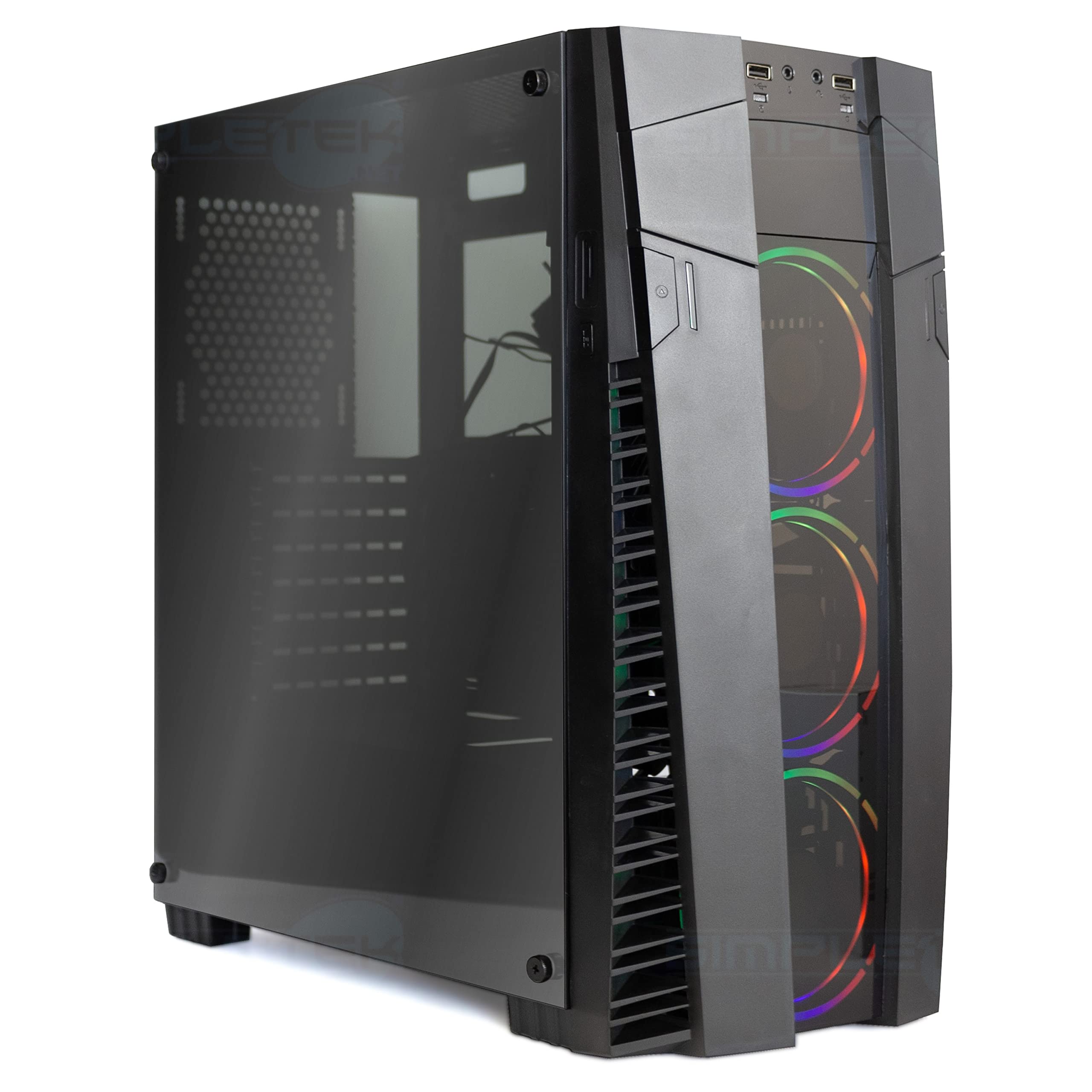 Boîtier ordinateur gamer pour éviter la surchauffe avec 3 ventilateurs RVB et télécommande - 7