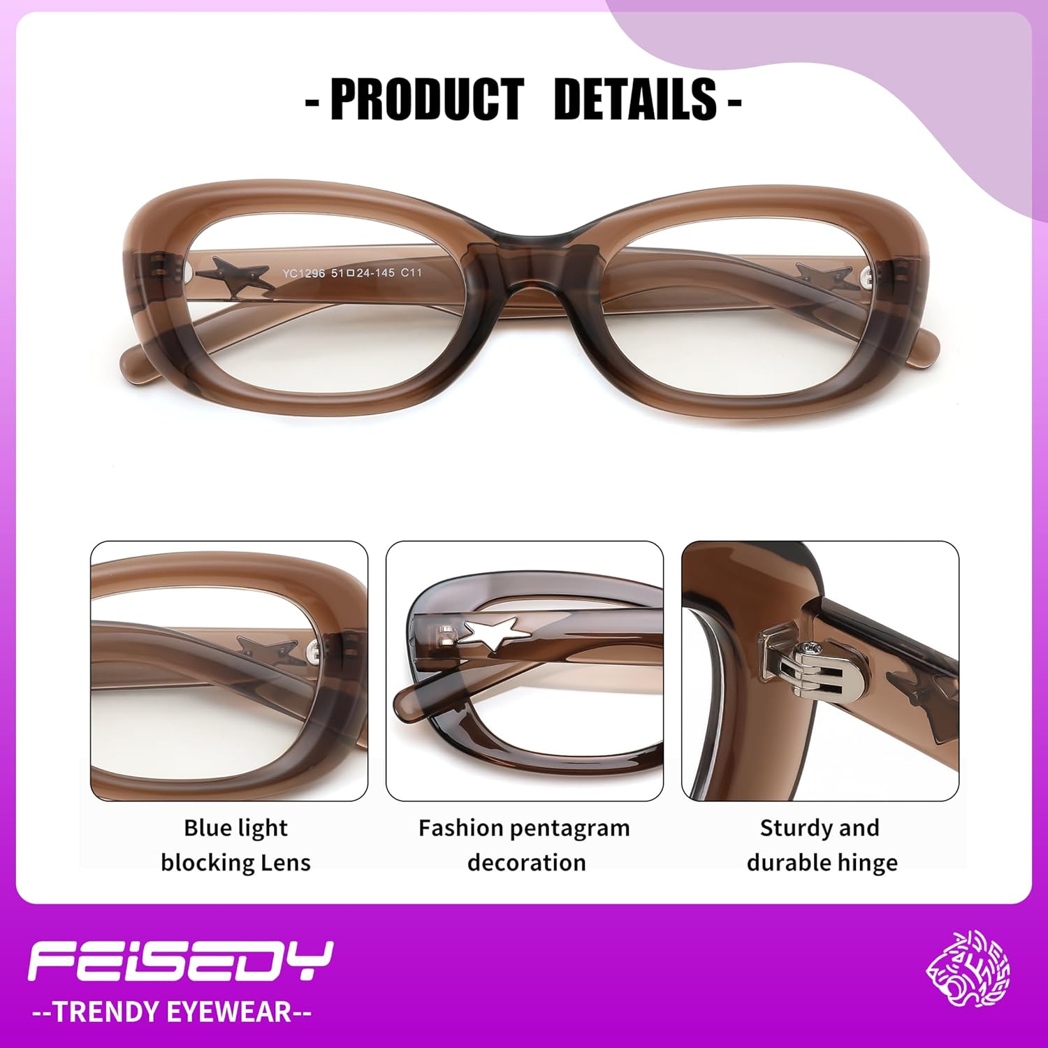 FEISEDY Retro Oval Blue Light Blocking Glasses for Women Nerd Fake Glasses Y2k Small Eyewear Frame B0229 - Image 6