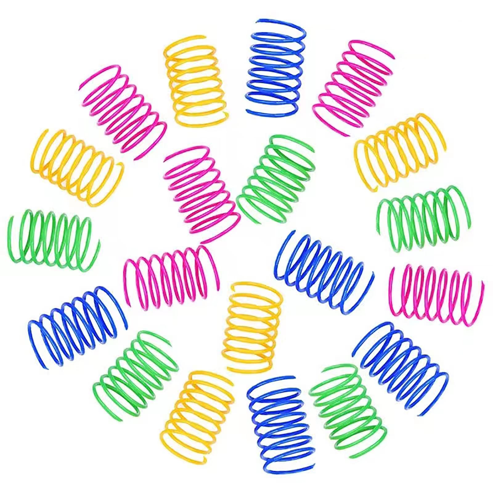 20 Pcs Cat Spring Toys Plastic Coil Spiral Springs Kitten Colorful Spring Cat Toy Pet Interactive Toys Elastic Cat Spiral Springs for Active Healthy Play Kitten Toys