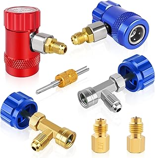 Boltigen R1234yf Adapter Kit, R1234yf Quick Couplers Set, Adjustable 1234yf Refrigerant Adapters, with Self-Sealing/Puncture R1234yf Can Taps, for Car Air Conditioning Refrigerant System