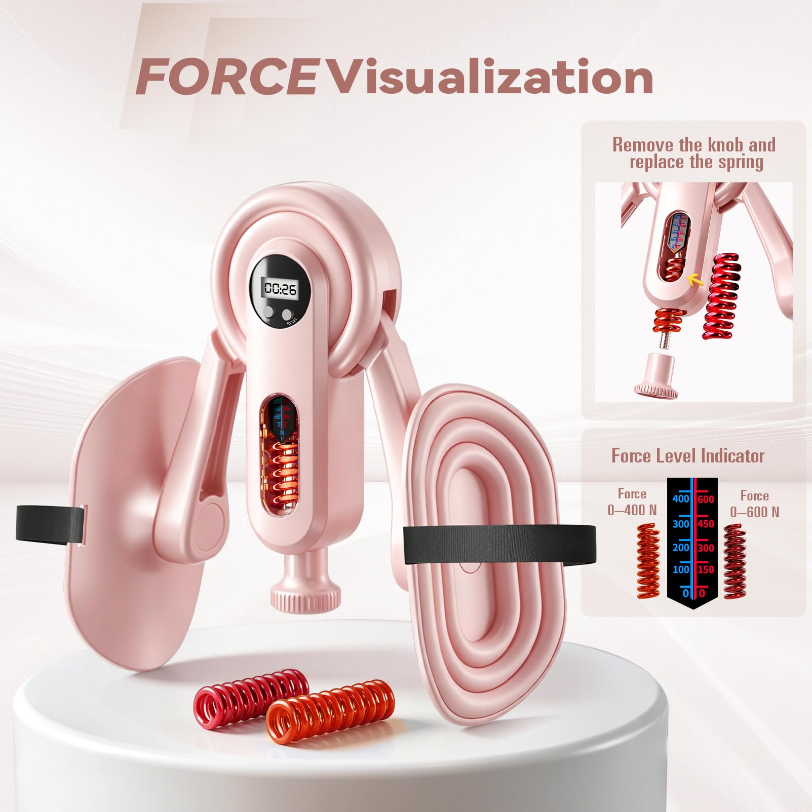 Attrezzo Interno Coscia,Pelvino Allenatore Pelvico Maschile,0–60 kg – Resistenza Regolabile, Kegel Pavimento Pelvico Donna Uomo, Attrezzi palestra Casa con Cinghie Fisse per Braccia, Cosce e Fianchi