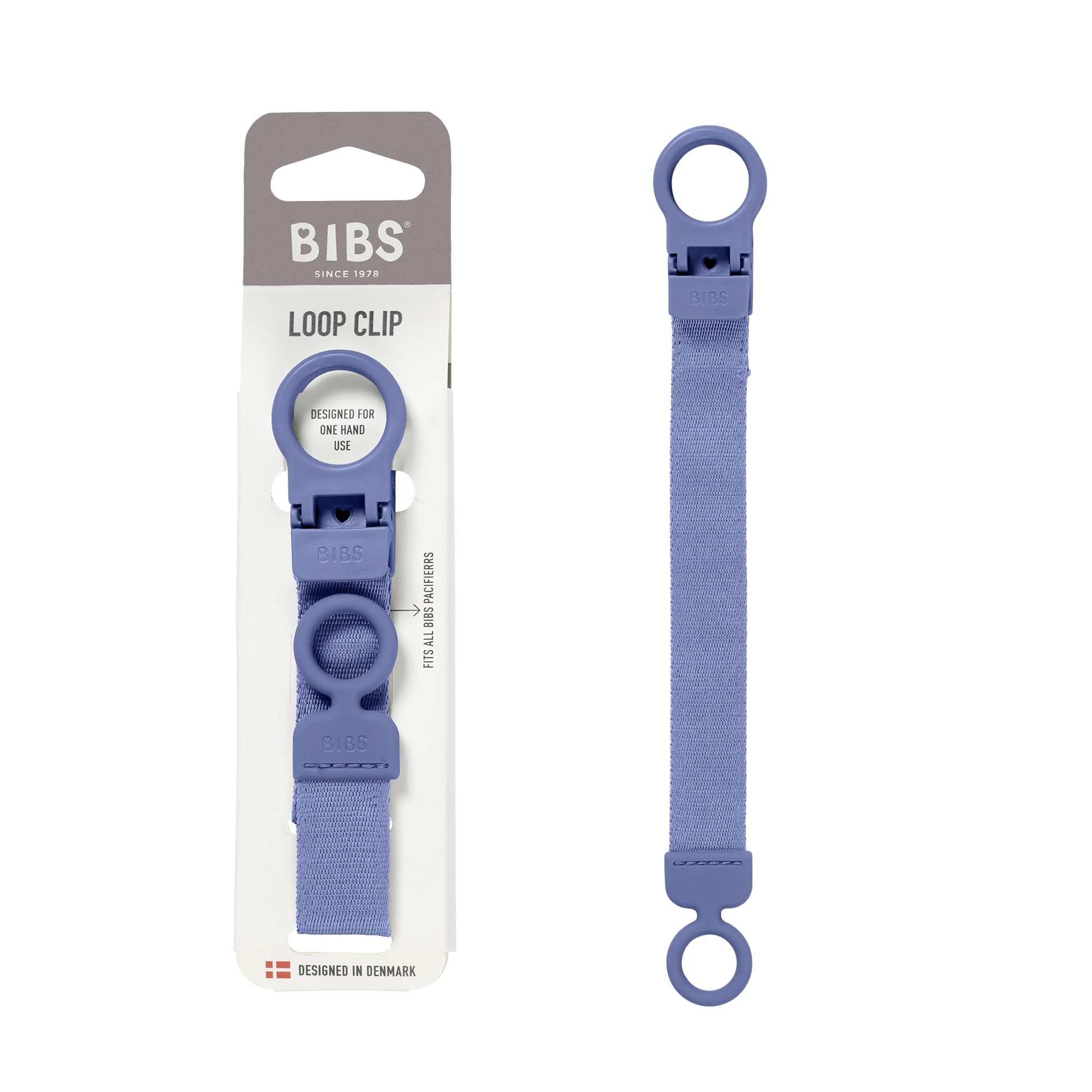 BIBS Loop Pacifier Clip, Sleek, Secure One-Handed Operation, Fits All BIBS and Most Brands, Machine Washable