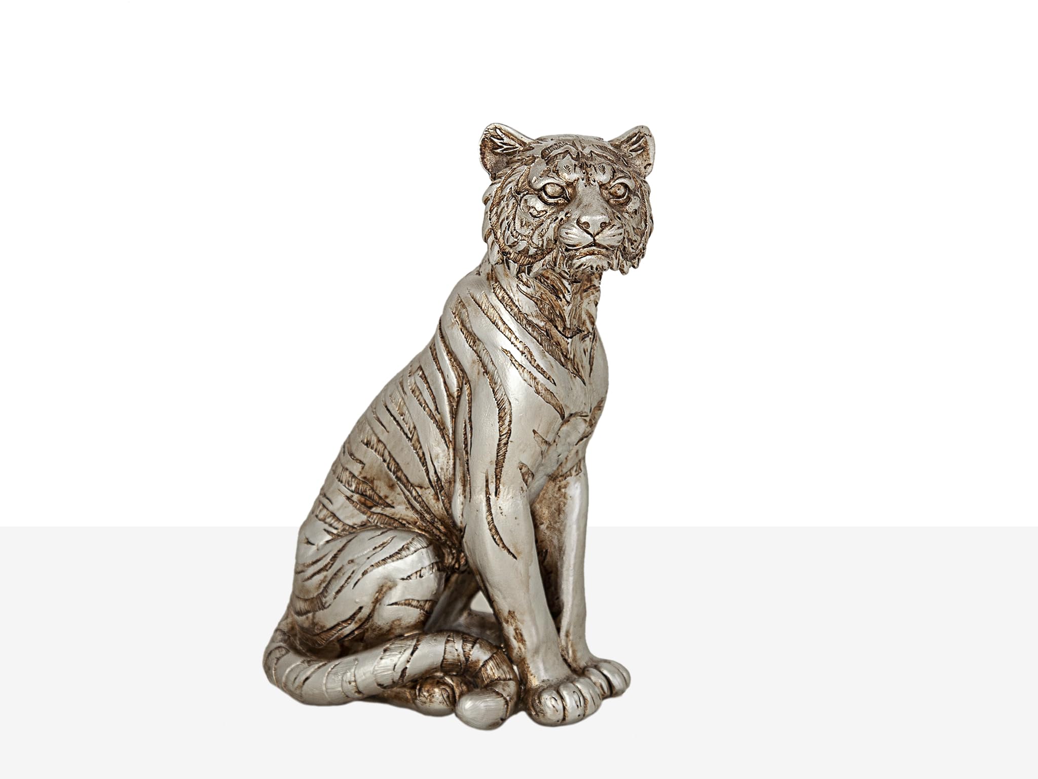 AlexandreHouse Tiger Resin Plateado Figure