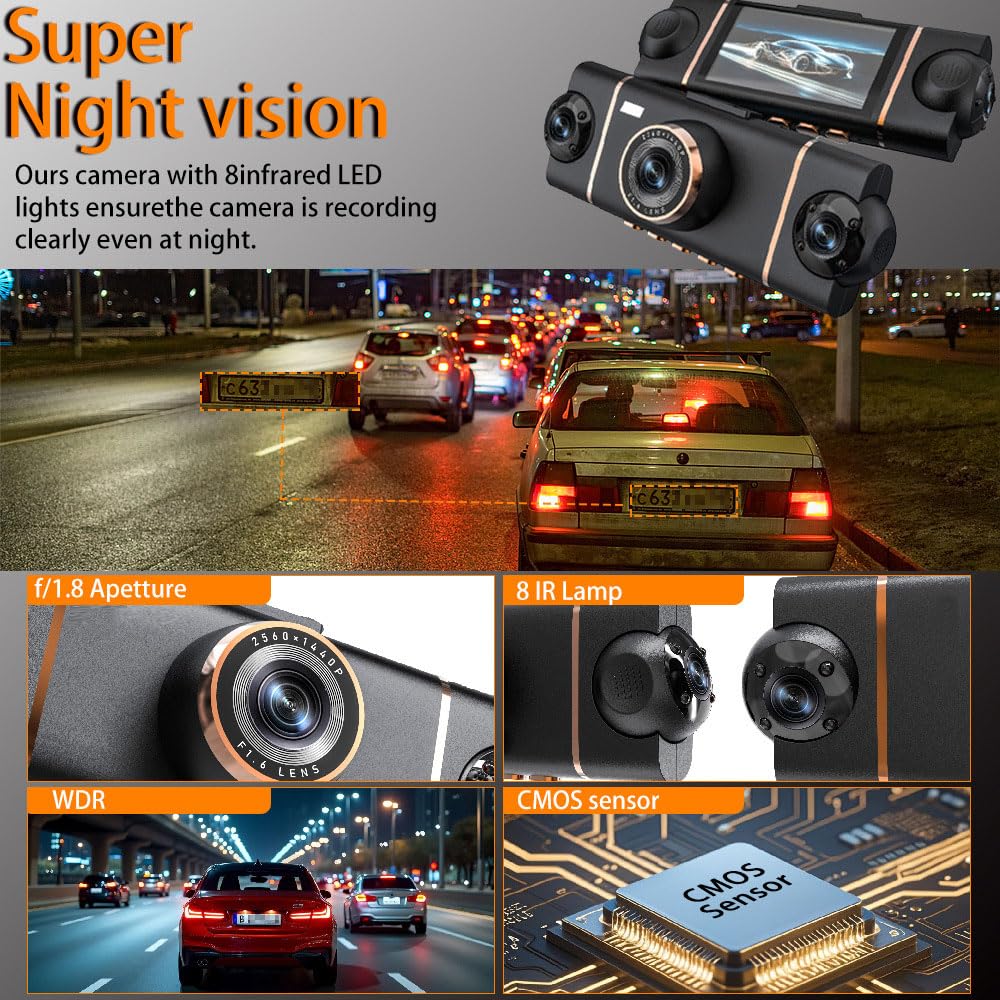 Dash Cam Anteriore e Posteriore 1080P Full HD Dual Dash Camera in Macchina Camera del Dashboard per Honda Civic CR-V Jazz ZR-V