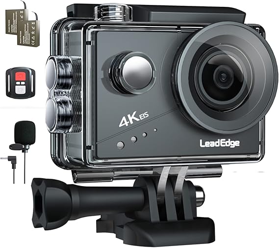 LeadEdge Action Cam 4K 20MP EIS AntiShake Externes Mikrofon 2.0 IPS