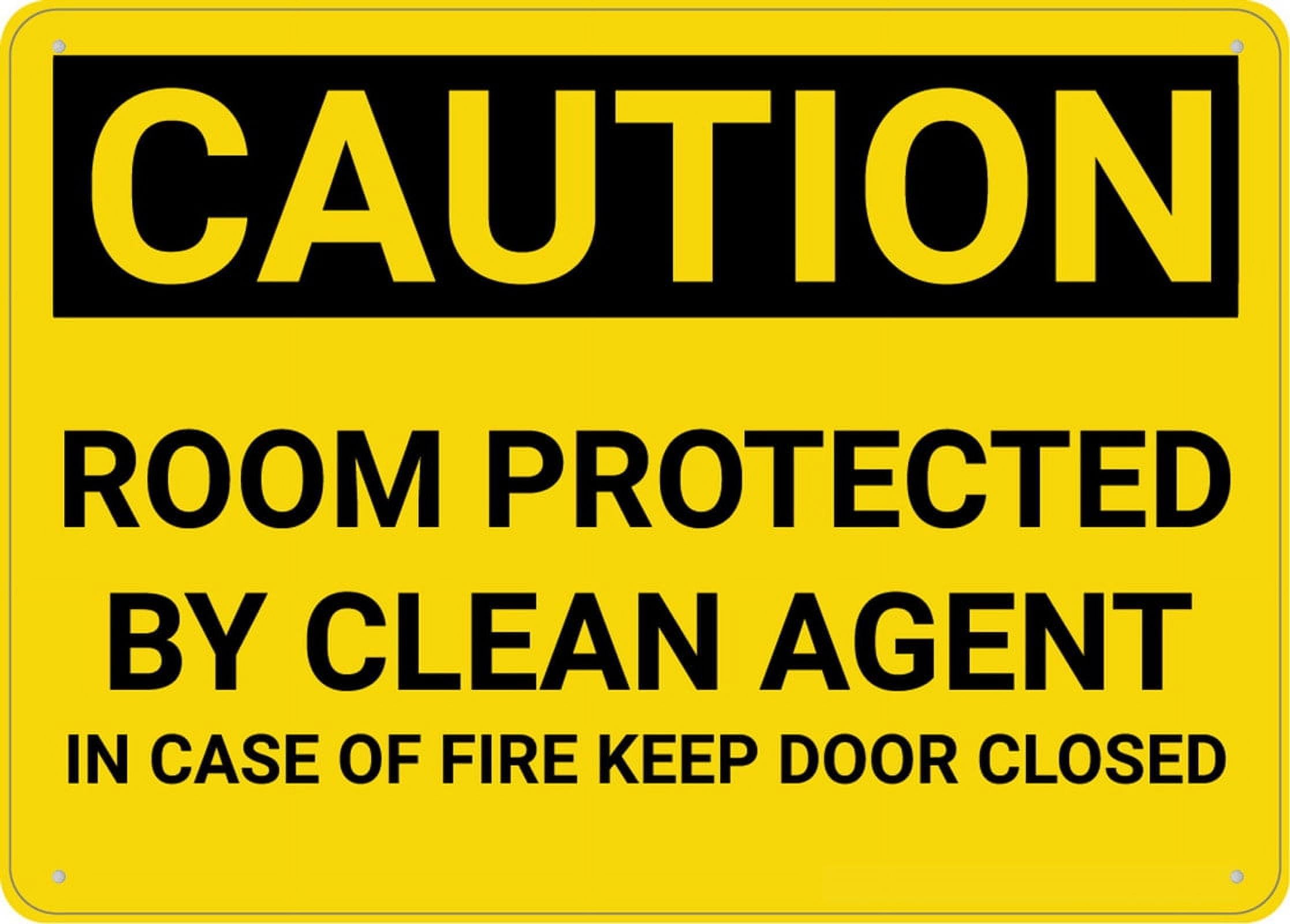 Peiyeety A01 Caution Room Protected Byagent Keep Door Closed Wall Sign Outdoor, Uv Printed Rust Free Aluminum 12X16 Inches,Yard Sign For Home, Business, Driveway Alert