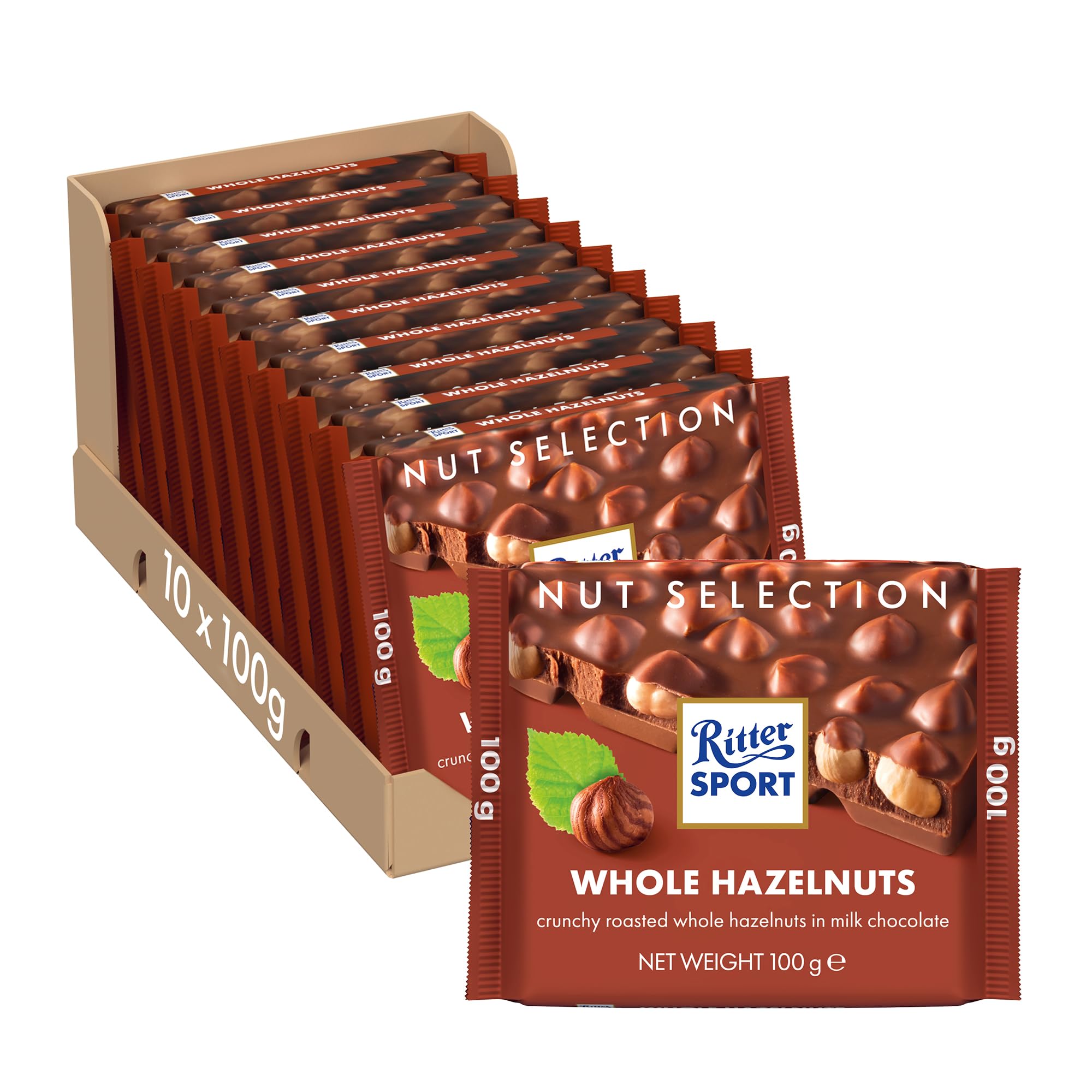 Ritter Sport de Leche Entera 100 g de Avellanas x 10