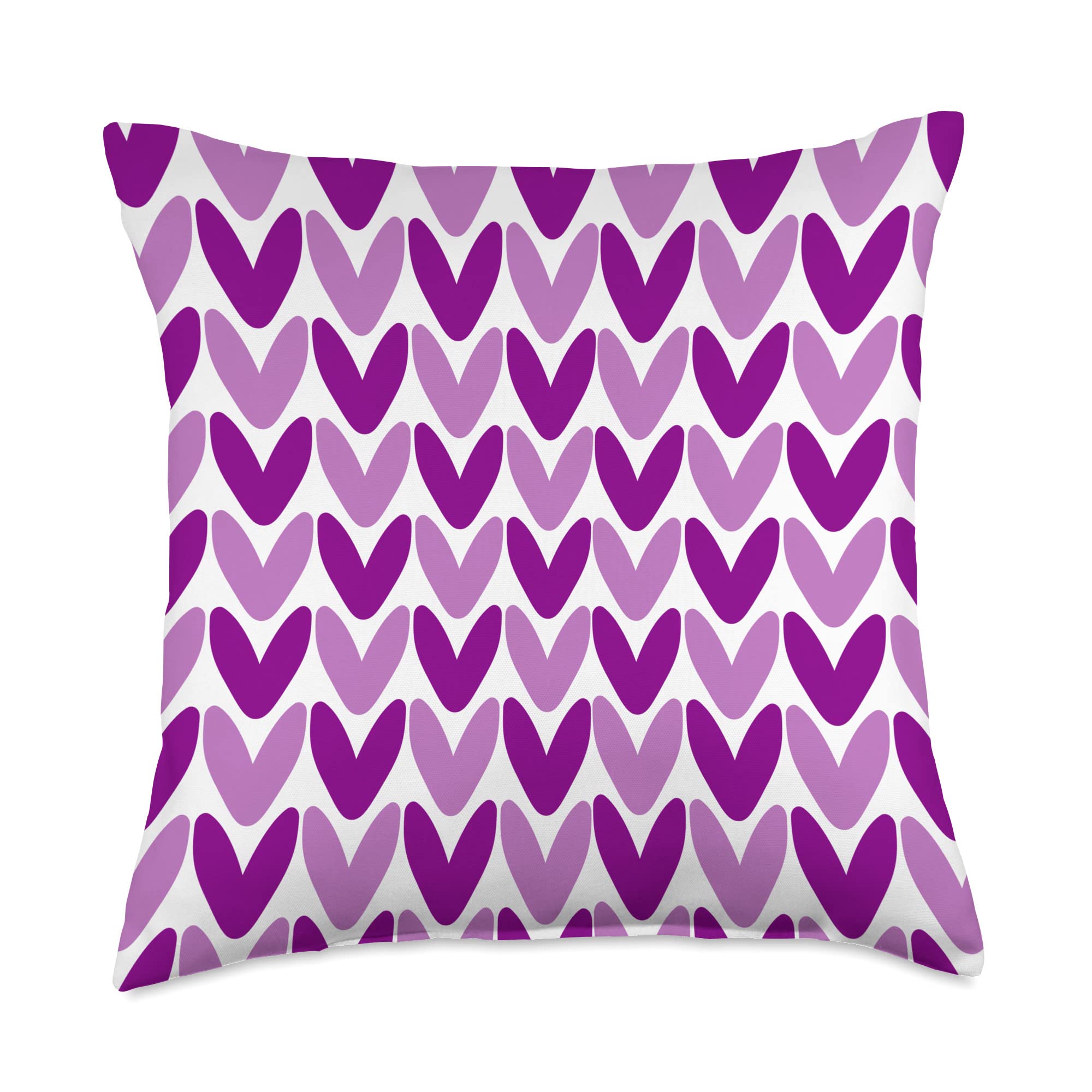 ABV Love Hearts Decorative Hearts Love Purple Jacquard Northern Nordic Aesthetic Girl Throw Pillow, 18x18, Multicolor