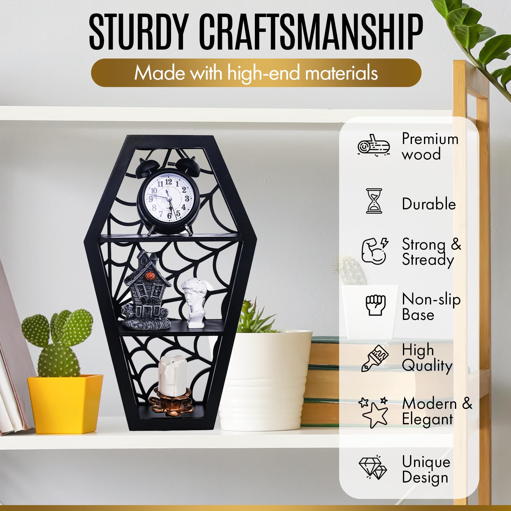 Amazon.com: CEFLITECO Spider Web Coffin Shelf - Vintage Haloowen