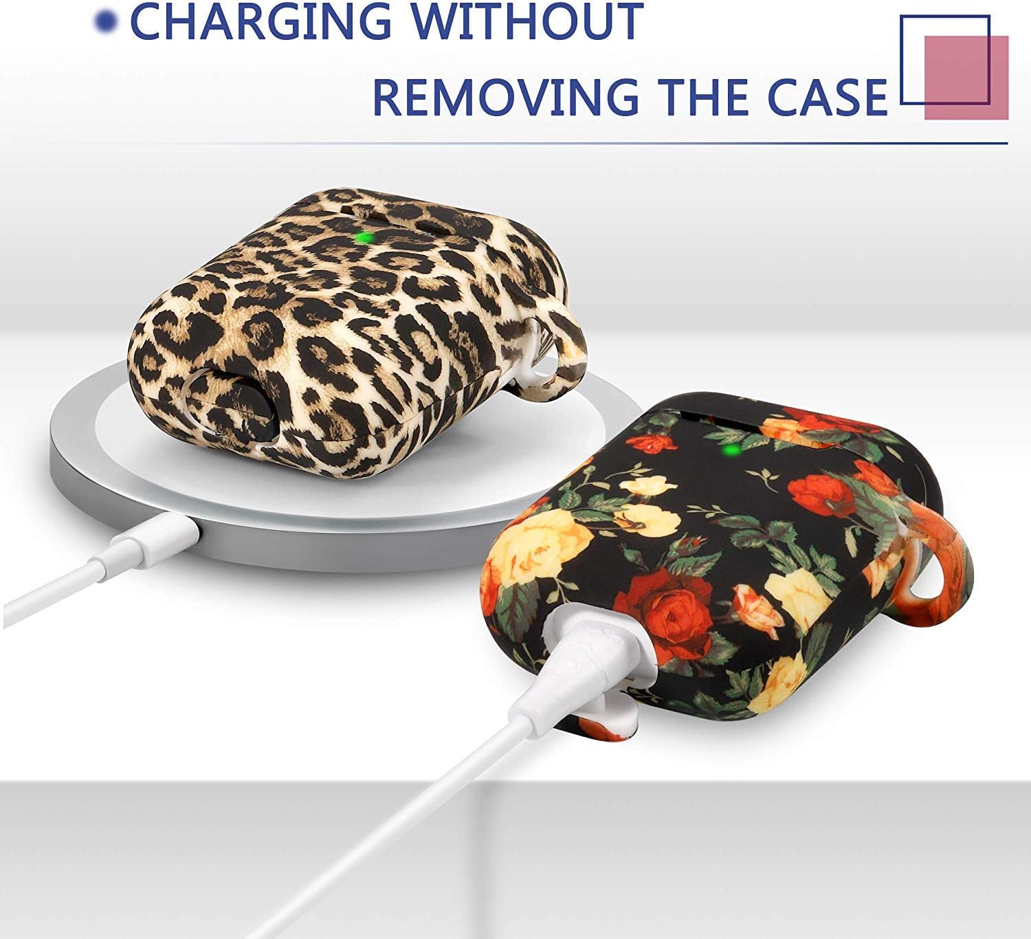 Discount 90% Leopard Airpod Case Cover, Full Protect Silicone Skin for Women Lady with Apple Aipod 1&2 Charging Case, Front LED Visible