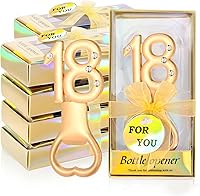 Vista 15 de 24 abrebotellas doradas con 65 abrebotellas para fiestas de cumpleaños 65, decoraciones de diamantes de imitación para bodas, aniversarios, regalos