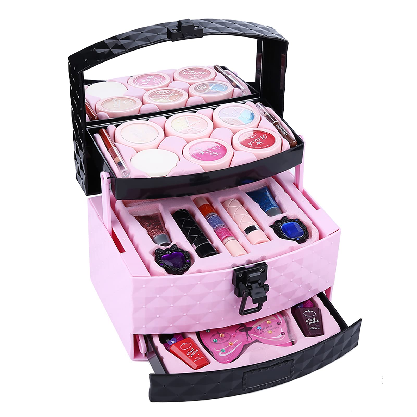 Set di Cosmetici per Bambine con Accessori Colorati per il Trucco, Ideali per Giochi Creativi e Feste di Compleanno