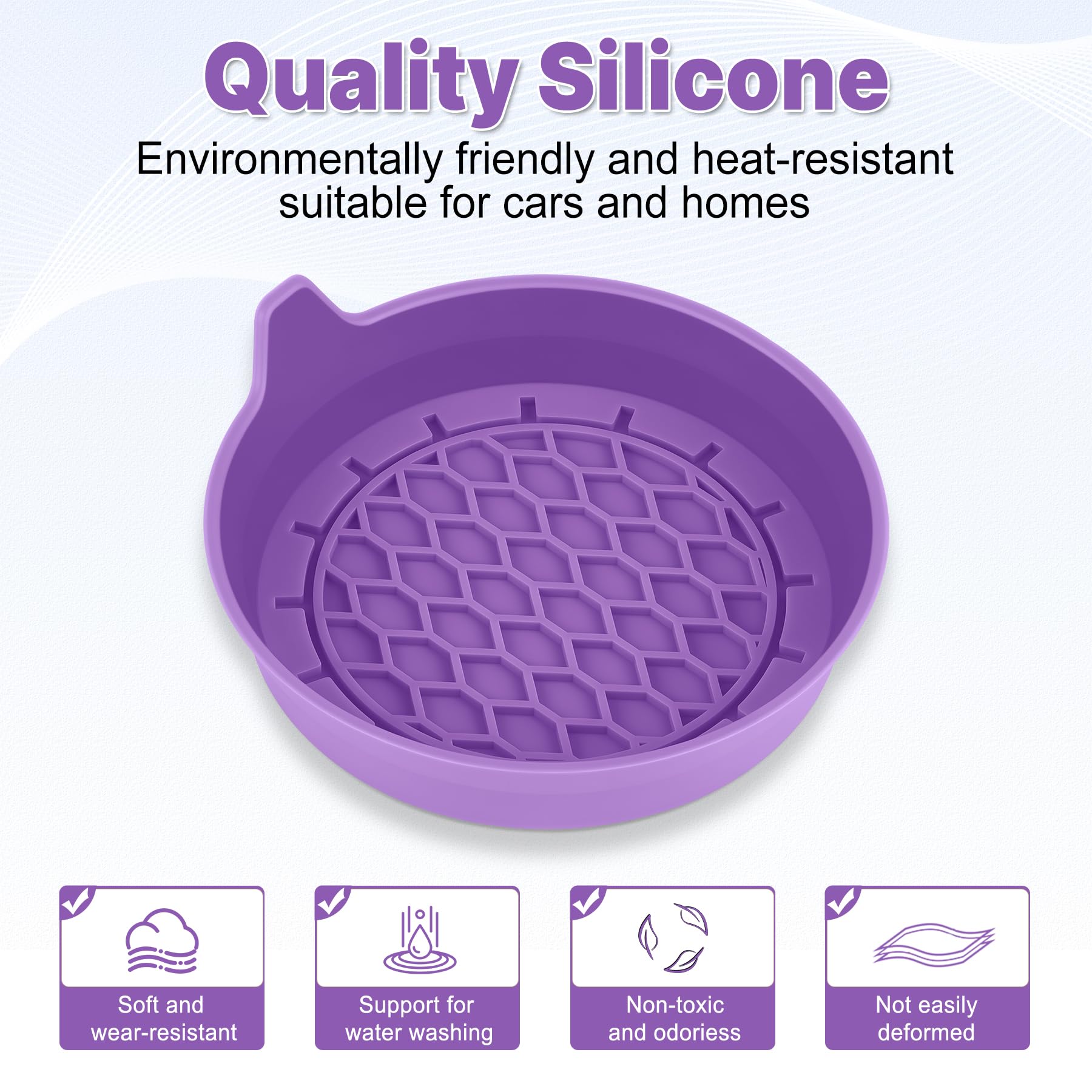 SINGARO Car Cup Holder Coaster, Silicone Cup Holder Insert, Universal Non-Slip Cup Holders, Car Accessories Interior for Women and Man 4 Pack Light Purple view 6