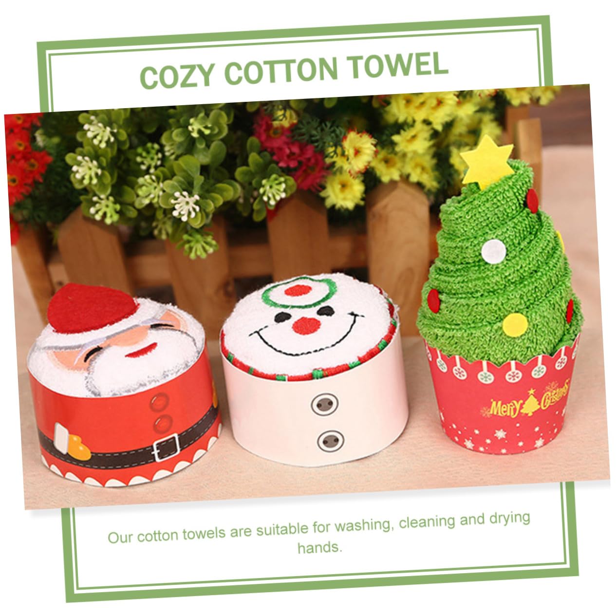 MAGICLULU 3 Set Asciugamani Da Bagno Asciugamano Strofinacci Festivi Salviette Tovagliolo Di Carta Tovaglioli Natale Vacanza Strofinacci Da Cucina Peluche Cotone 2 Pezzi * 3
