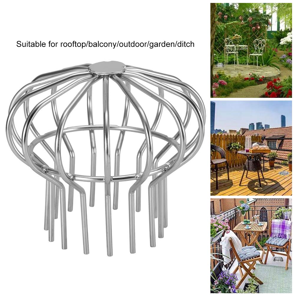 Desagüe de Piso, Acero Inoxidable Exteriores Redondo Antibloqueo Fregadero, Sumidero de Piso Extraíble para Jardín Exterior Tubo de Drenaje Techo Balcón (110 Tubos)
