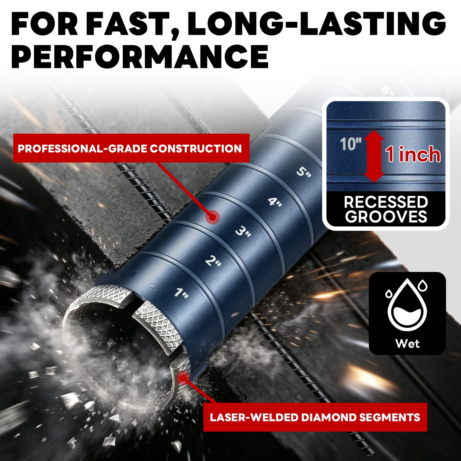 Core Drill Bit - 4.25" with Depth Scale -4