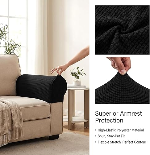 Miniatura 3 de Fundas elásticas para reposabrazos para sofá, fundas de sofá reclinable, protector de muebles antideslizante para perros, gatos y niños, suaves,