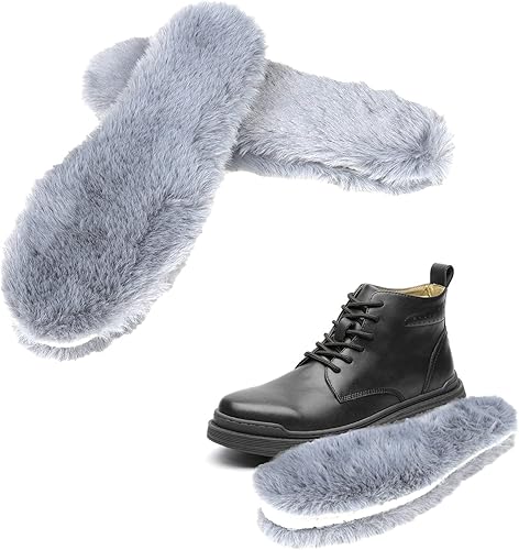 Plantillas de zapatos de piel cálida Inserto grueso para botas de invierno, suave y cómodo, forro de repuesto para botas de zapatos de hombre 11