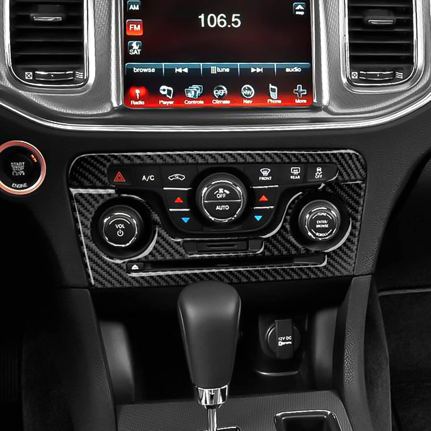 Car Air Conditioner Volume Switch Panel Decals for 2011 2012 2013 2014 Dodge Charger Accessories Carbon Fiber Interior Stickers image 5