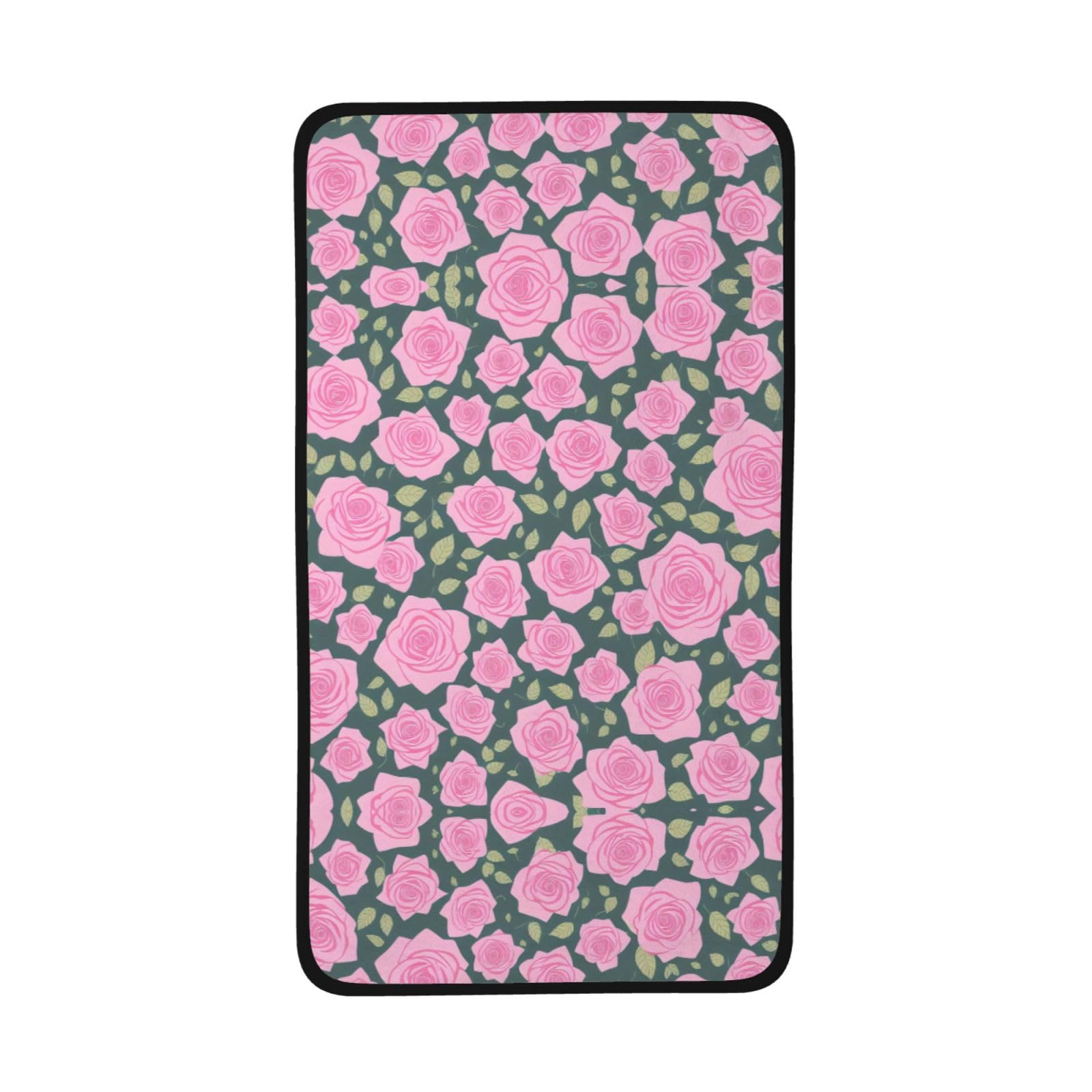 Miniks Flower Printed Pattern Bath Towel - Luxury Coral Velve Ultra Soft Absorbent Towels Quick-Drying for Everyday Use 16 X 28 in