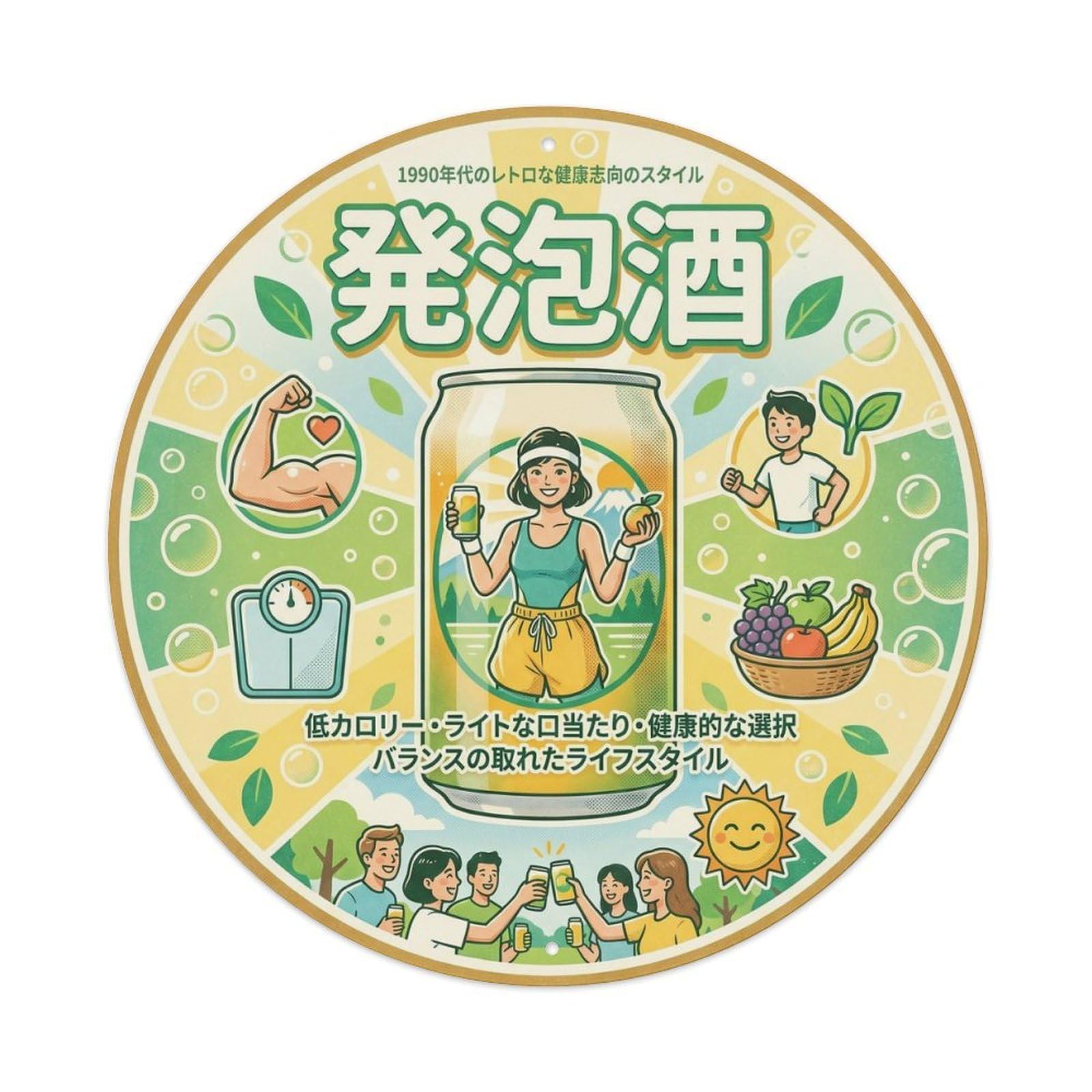 Japanese Happoshu Beer Pub Culture Rustic Dark Malt Metal Tin Sign