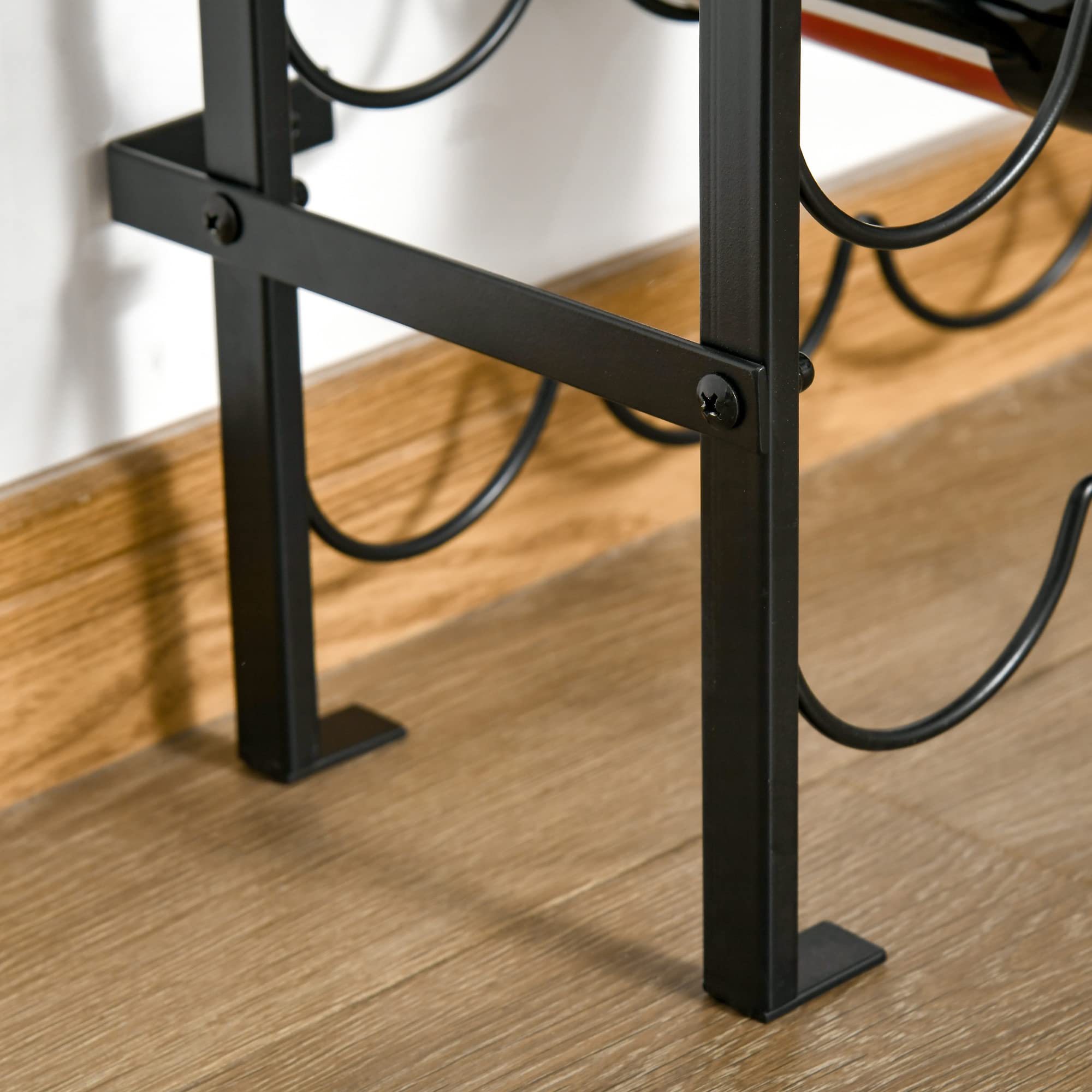 HOMCOM Botellero para 60 Botellas de Vino, Soporte para Pared, Metal, Color Negro