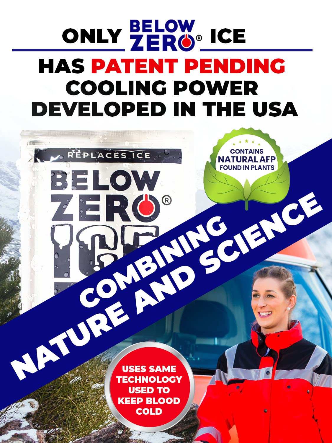Below Zero - Paquetes de hielo reutilizables para enfriadores grandes y bolsas de almuerzo, tecnología más fría y duradera, paquete de gel de hielo de enfriamiento de 48 horas, grande de 10 x 9