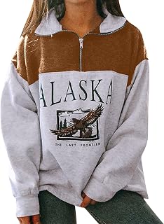 Sudadera de gran tamaño para mujer, para otoño, invierno, uso diario, casual, holgada, color a juego, con cremallera, estampado de solapa, sudadera de manga larga