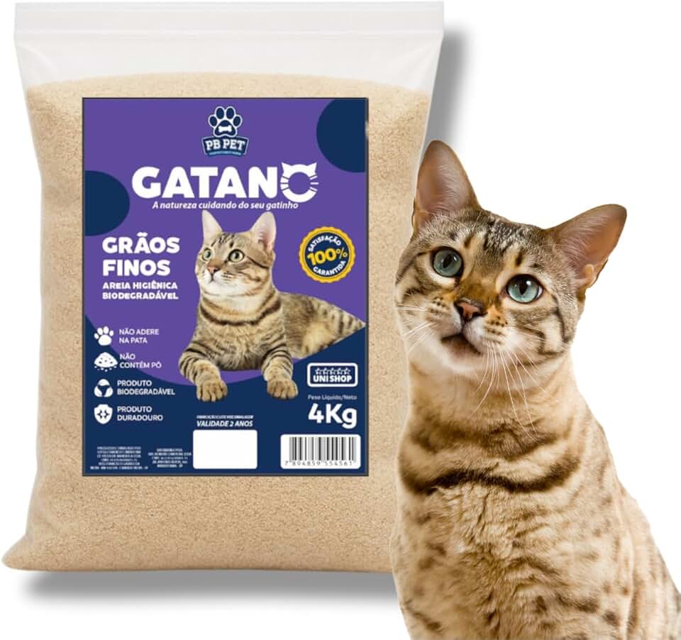 Kit Areia Higiênica Biodegradável 100% Mandioca Para Gato 8 Kg - Gatano