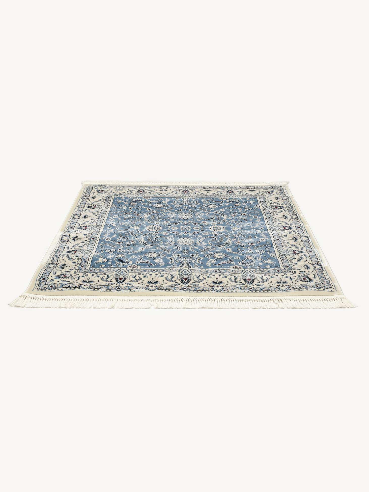 RugVista Nain Florentine, Alfombra, Orientales Oriente Medio Tradicionales Nain, 150 x cm, Cuadrado, Pelo Medio, Sala de Estar, Comedor, Dormitorio, Cocina, Pasillo, Limpieza en seco, Claro Azul