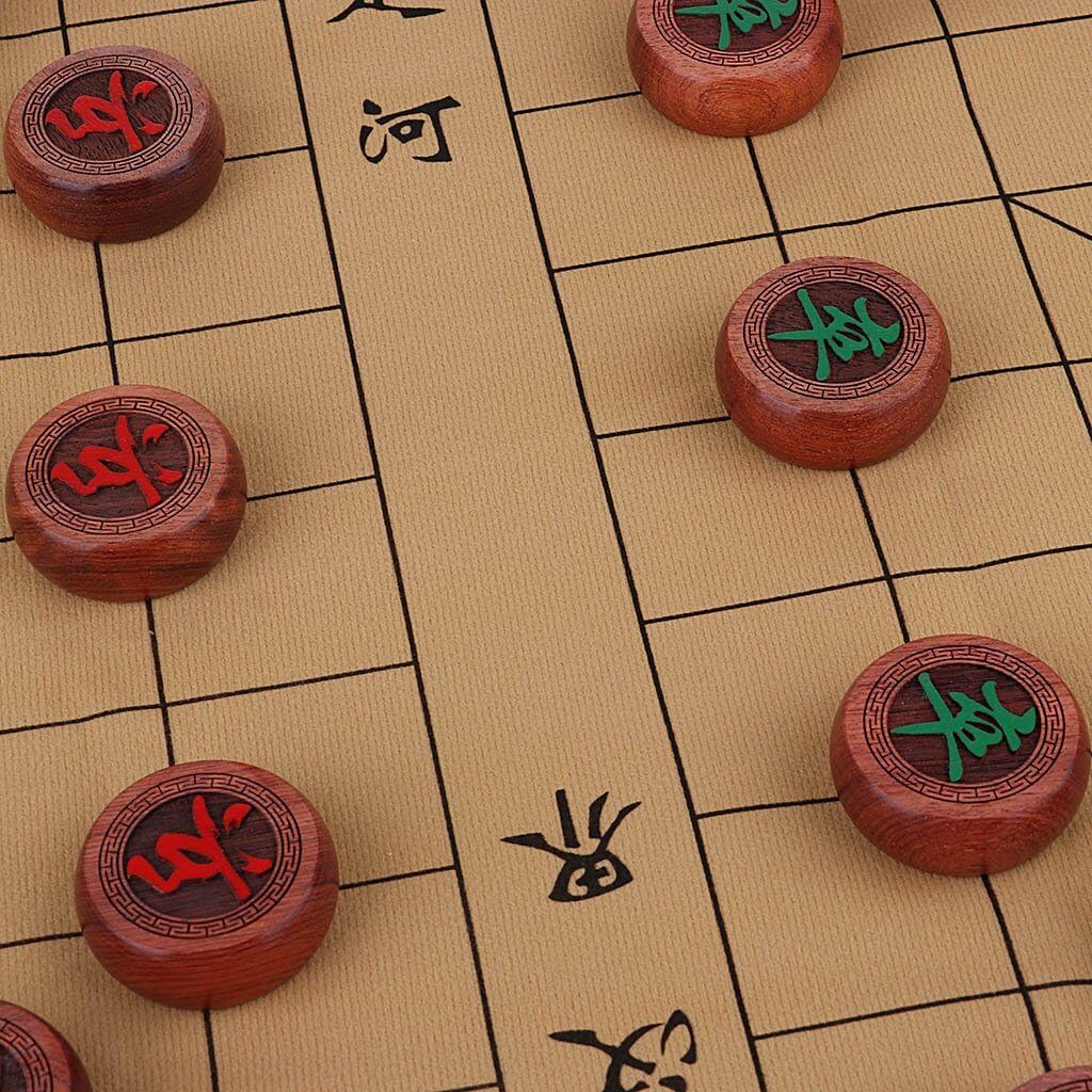 Juego De Ajedrez Chino con Estuche Envuelto En PU, Juego De Mesa Clásico, Accesorios De Viaje para Juegos De Fiesta En Casa, 1 Juego