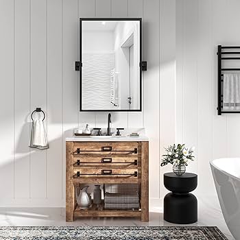 Amazon.com: NXHOME 24x36 Inch Pivot Mirror Black Metal Frame