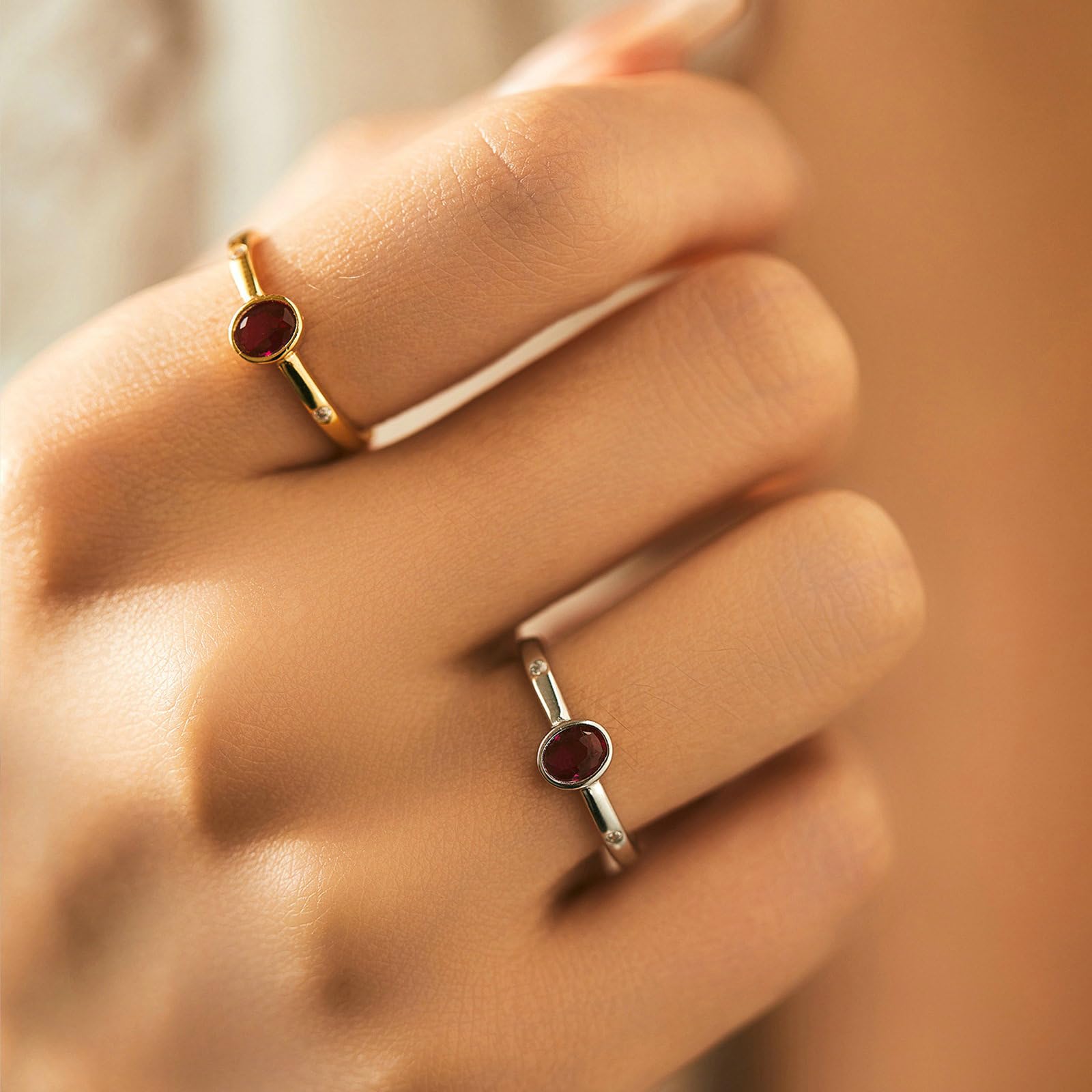 Fedi nuziali in oro 375 585 750 da donna singola, anelli di fidanzamento con spinello e moissanite creati Memoir, misura 50-62