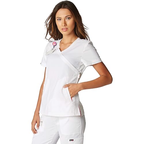 KOI Lite Philosophy Women's 3-Pocket Mock-Wrap Scrub Top