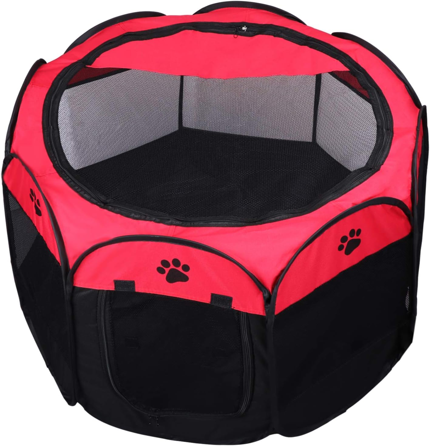 KEESIN Tienda Plegable para Mascotas de 8 Piezas Casa de Red portátil con Jaula Plegable para Cachorros Puppy Game Valla para Perros y Gatos Uso Interior y Exterior 67CM * 45CM Rosso