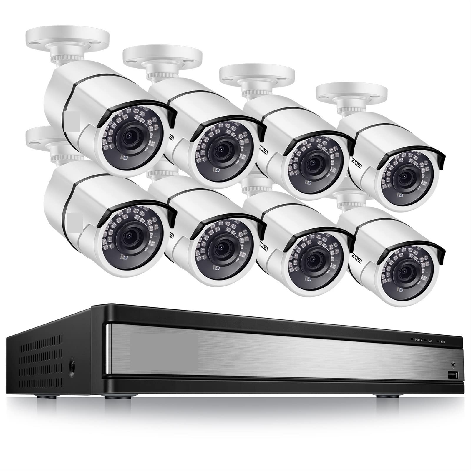 Camera Surveillance, 8 pièces 5MP H265 HD 5MP Kit de Surveillance vidéo à Domicile 8CH CCTV DVR Kit intérieur/extérieur système de caméra de sécurité étanche,Sécurité, Antivol