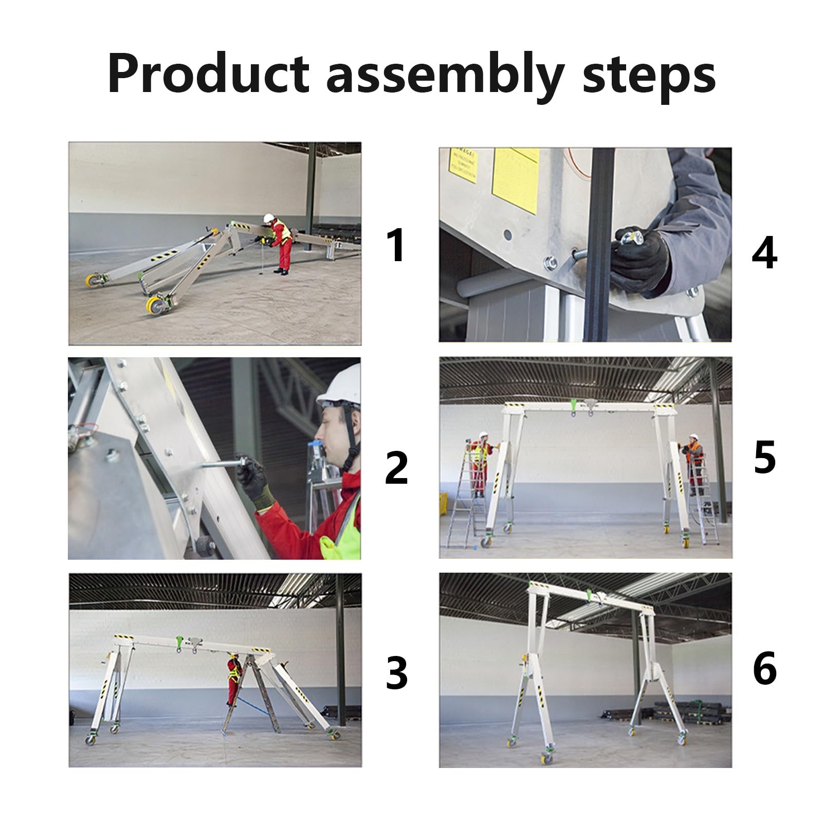 Portalkran mit einer Tragfähigkeit von 550–2200 lb, faltbarer Struktur aus Aluminiumlegierung, tragbarem Design, ausgestattet mit Lenkrollen for Mobilität(880lb/400kg)