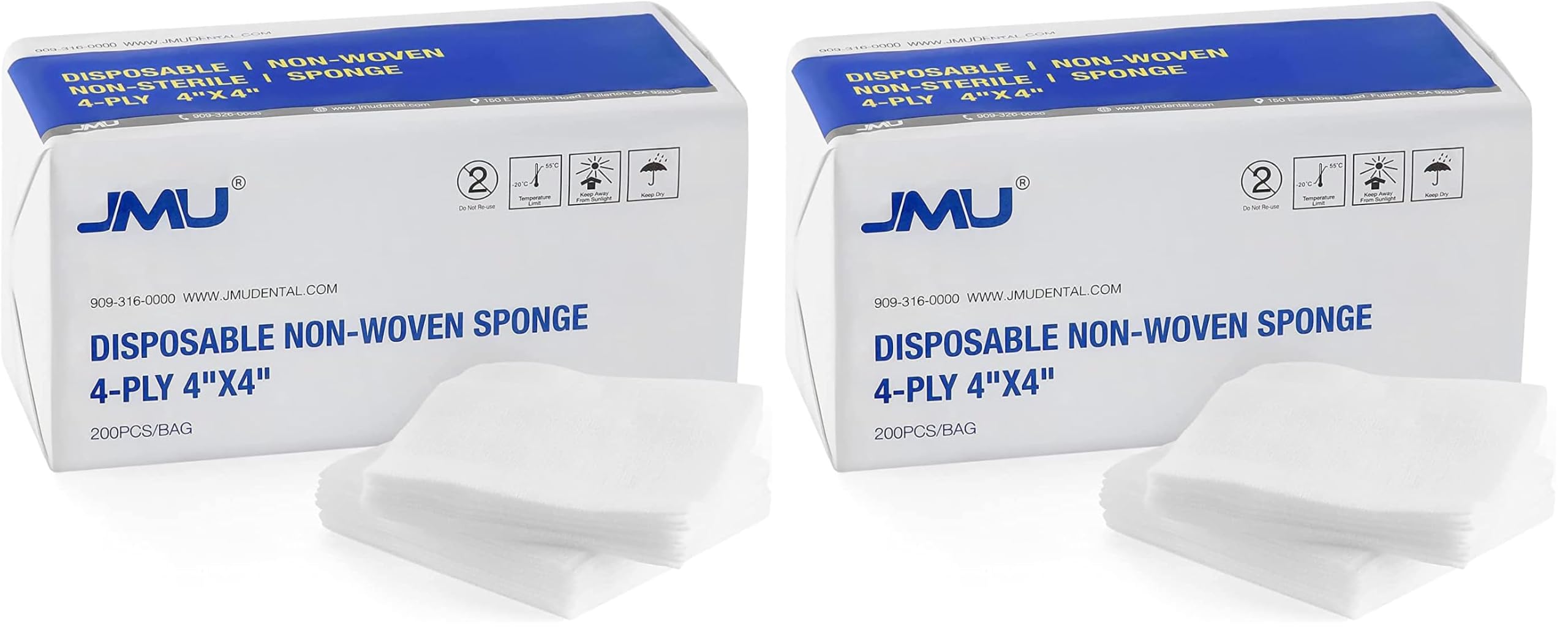 JMU 1000 Gauze Pads 2x2, Sponge Non-Woven 4-Ply Non-Sterile Dental Pads — Amazon image 19