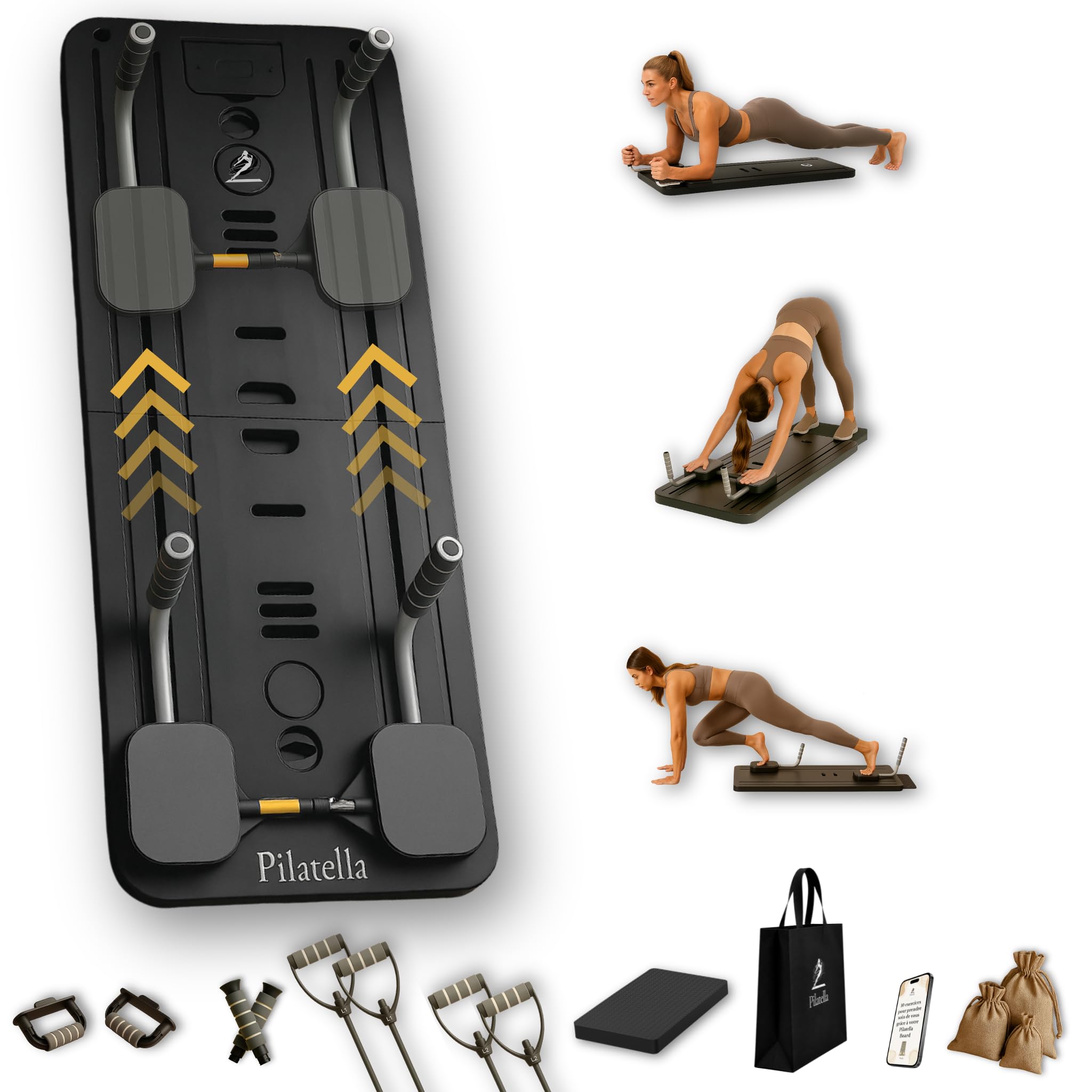 Pilates Reformer per Casa 5 in 1 | Mini Reformer Pilates, Tavola Pilates, Pedana Pilates Casa, Pilates Board Premium + Ebook 10 Esercizi