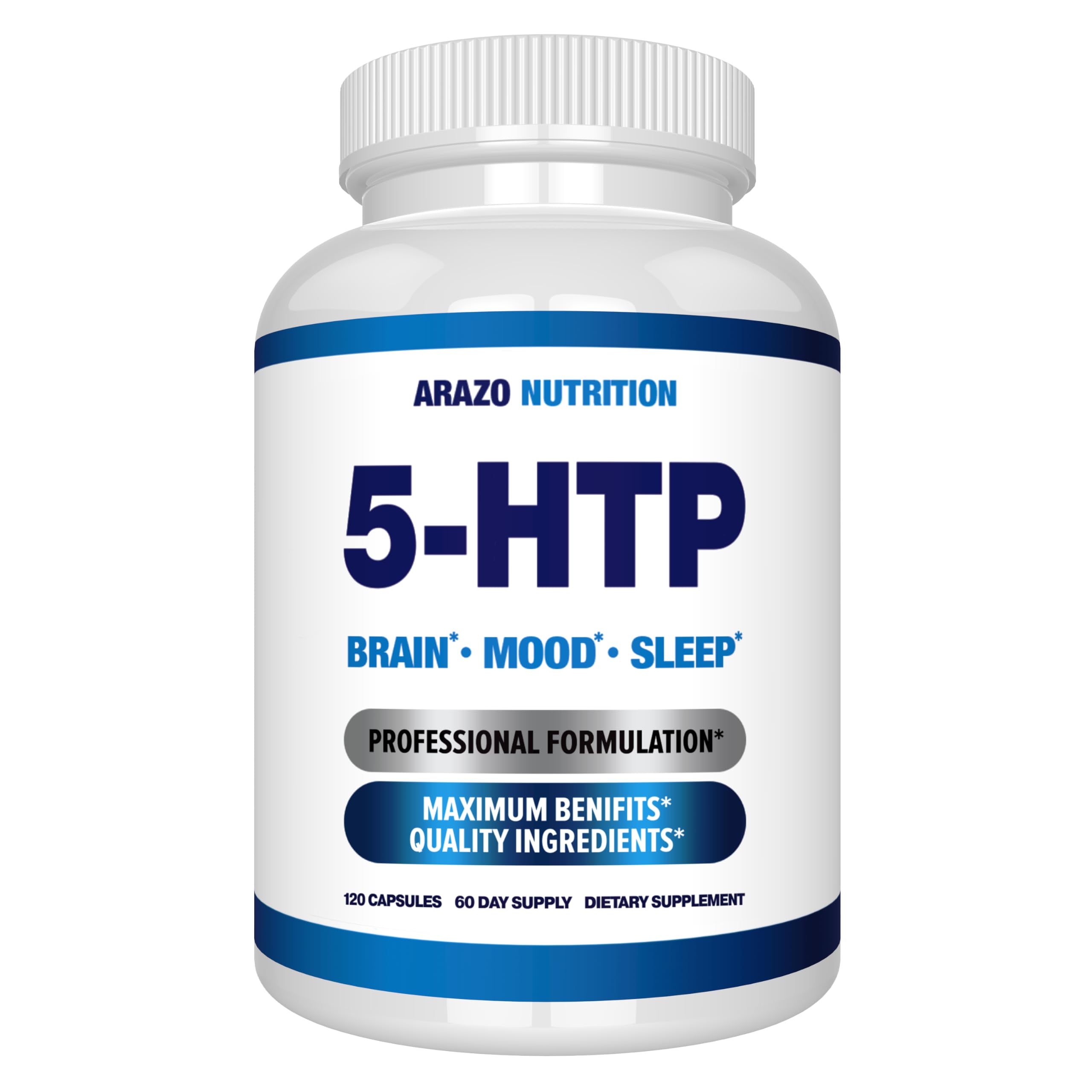 Photo 1 of Arazo Nutrition 5-HTP Mood & Sleep Supplement - 120 Capsules exp 06-2028