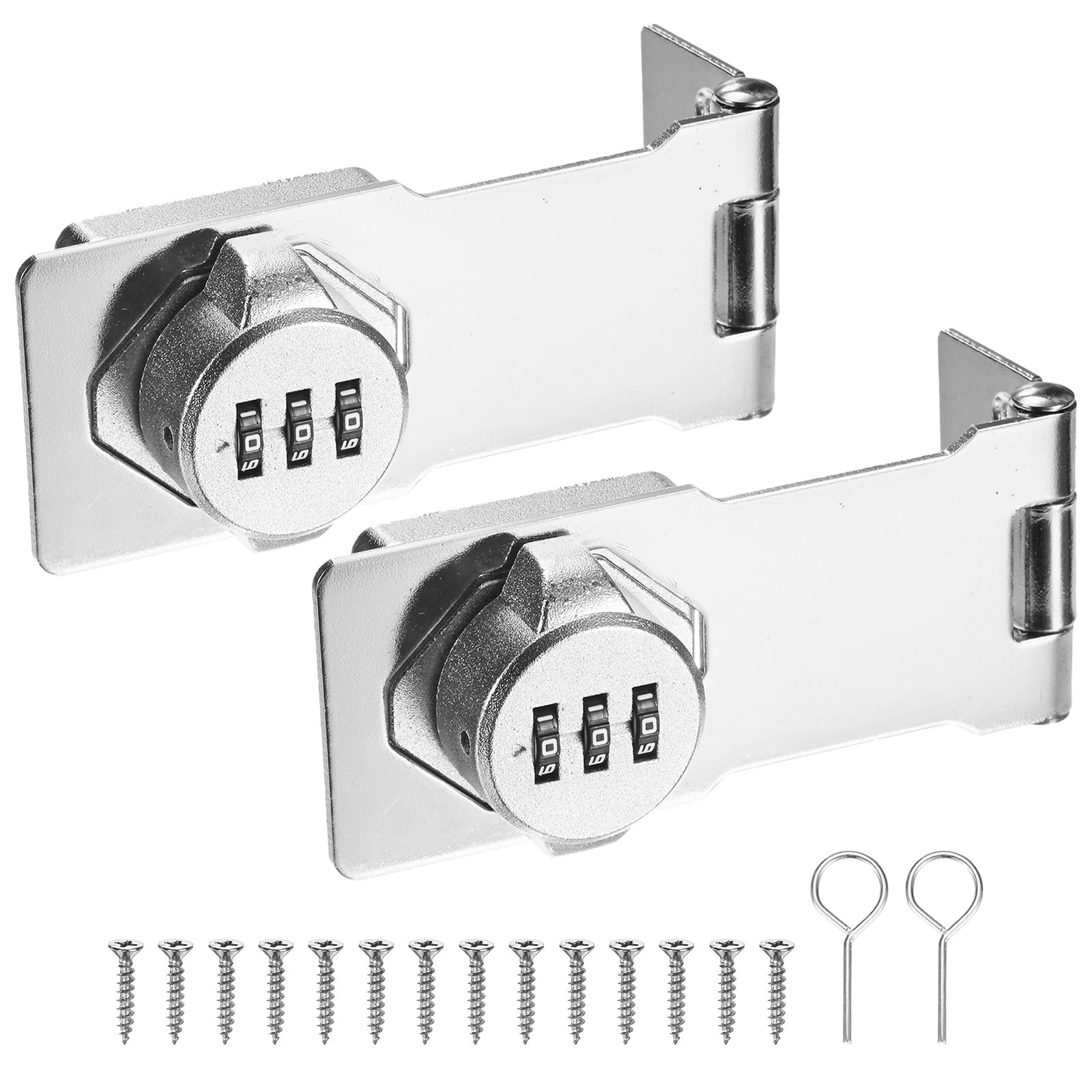 M METERXITY 2-Pack Keyless Combination Lock, 4.3" Zinc Alloy Mechanical Password Twist Knob Hasp Locks Latch