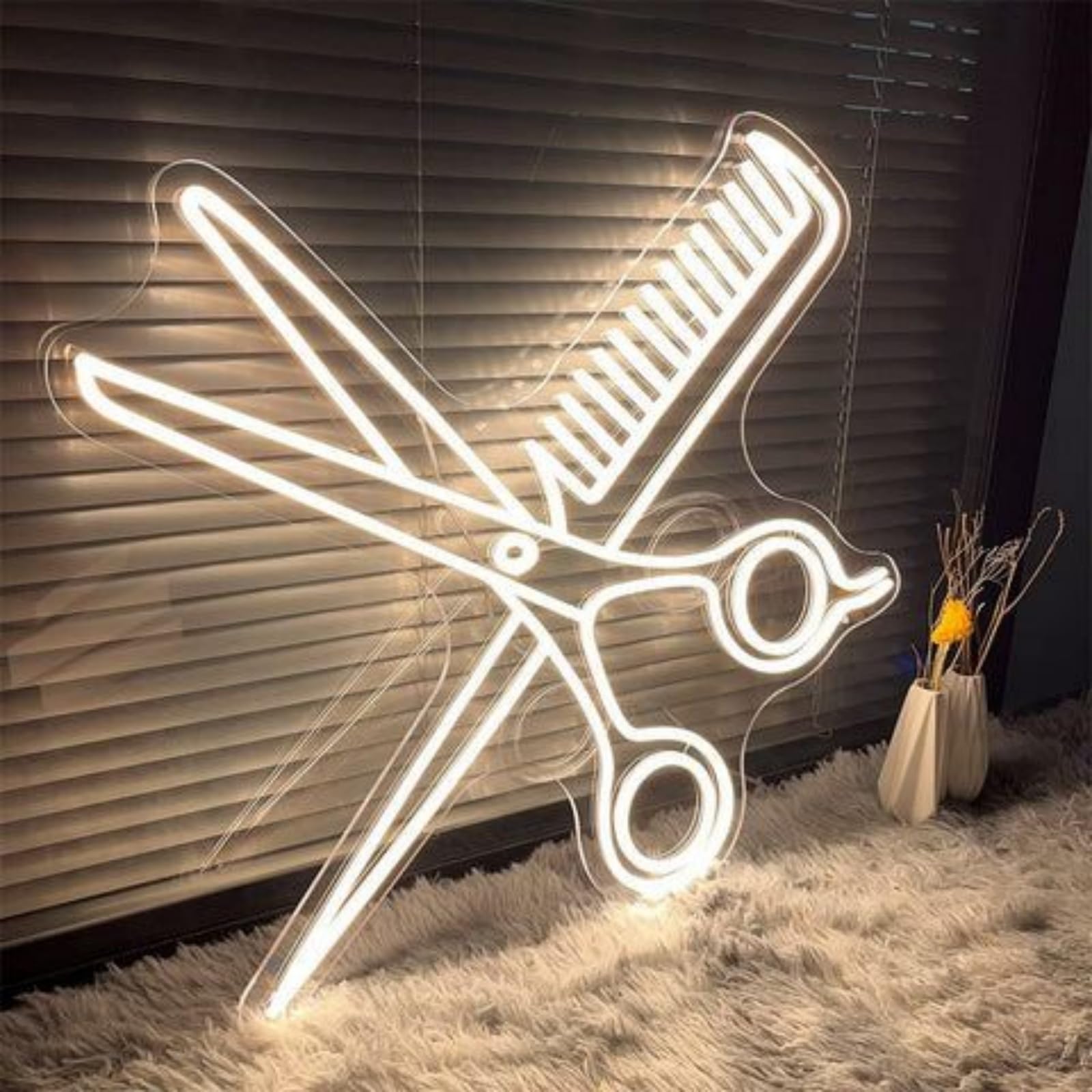 Comb LED Neon Sign Dimmable Acrylic Decorative Lamp Light up Sign for Bedroom Living Room Bar Kitchen Party Wedding Art Wall Decor